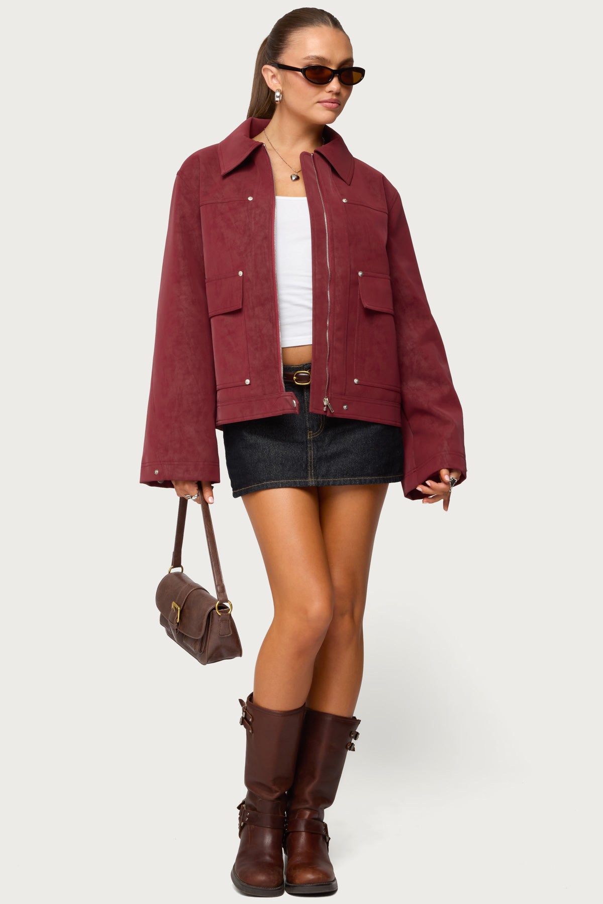 Annabelle Oversized Faux Suede Jacket-Milans Time