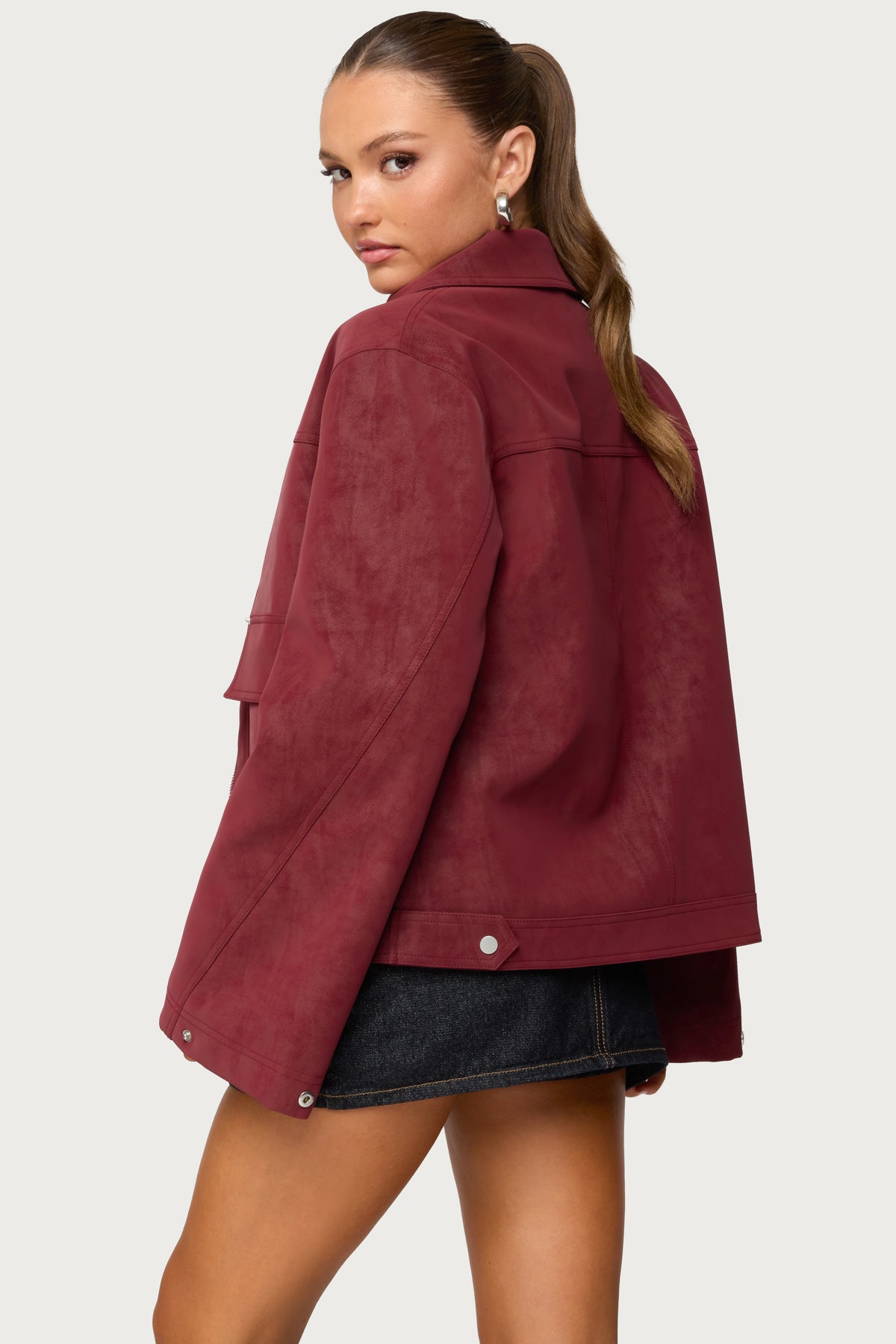 Annabelle Oversized Faux Suede Jacket-Milans Time
