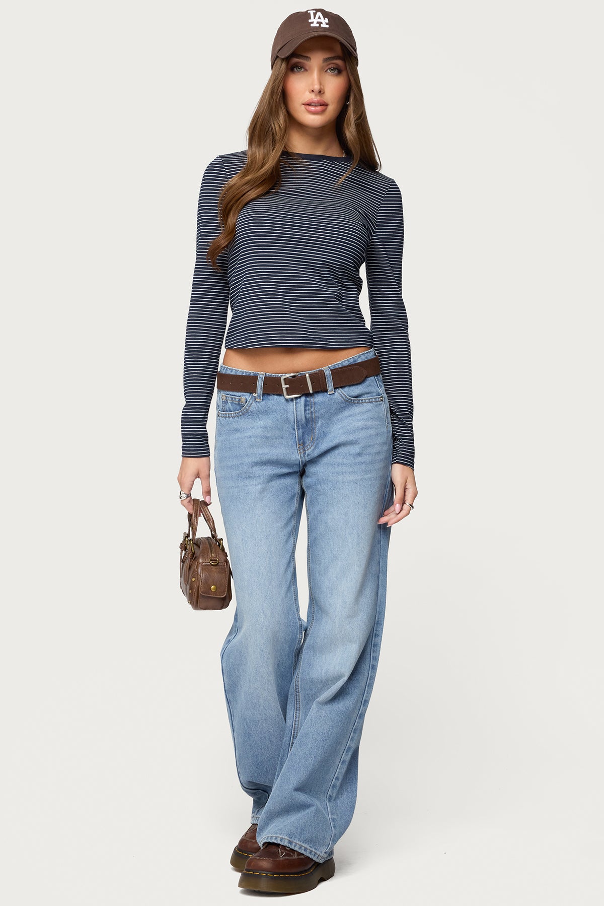 Brianna Striped Long Sleeve T Shirt-Milans Time