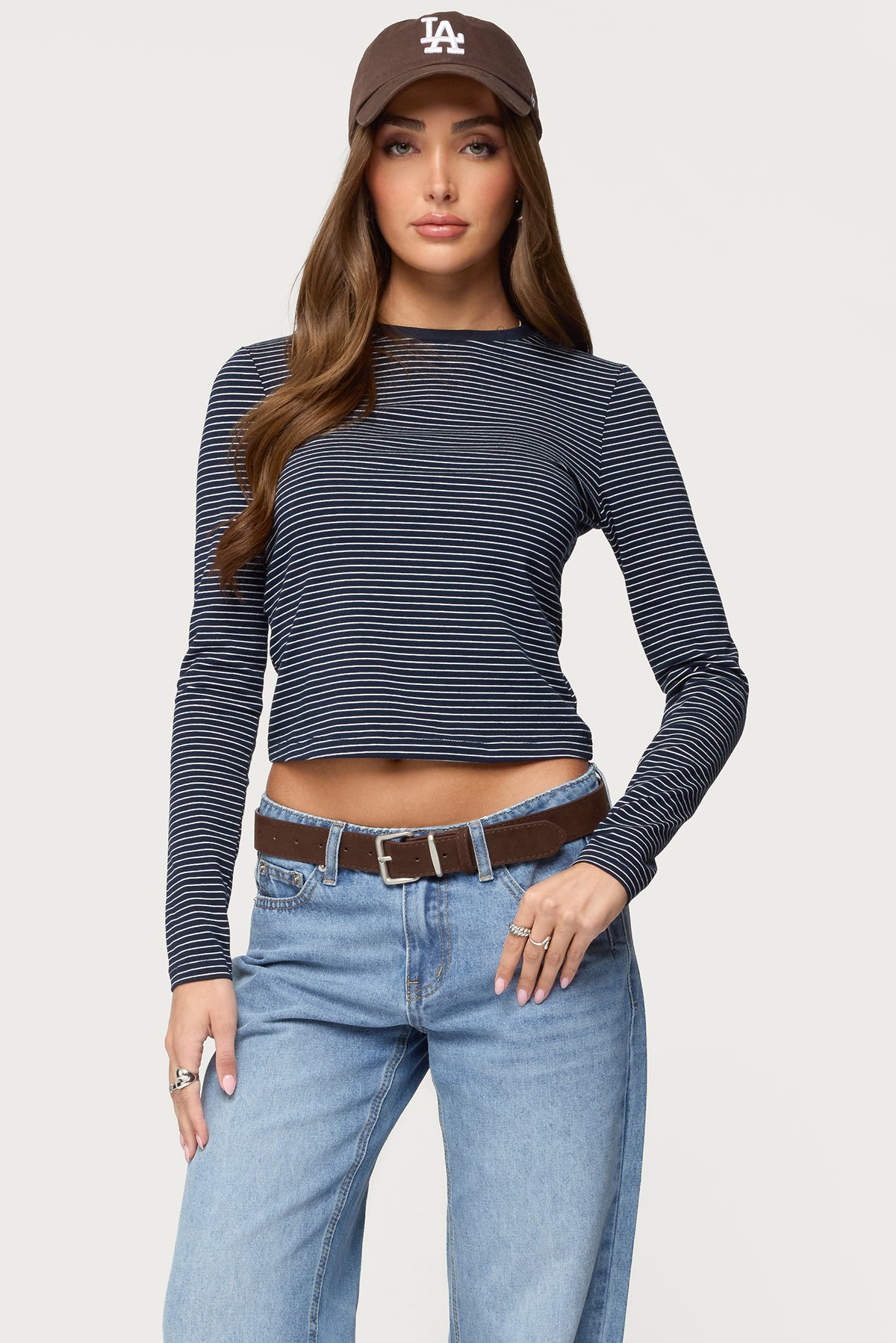 Brianna Striped Long Sleeve T Shirt-Milans Time