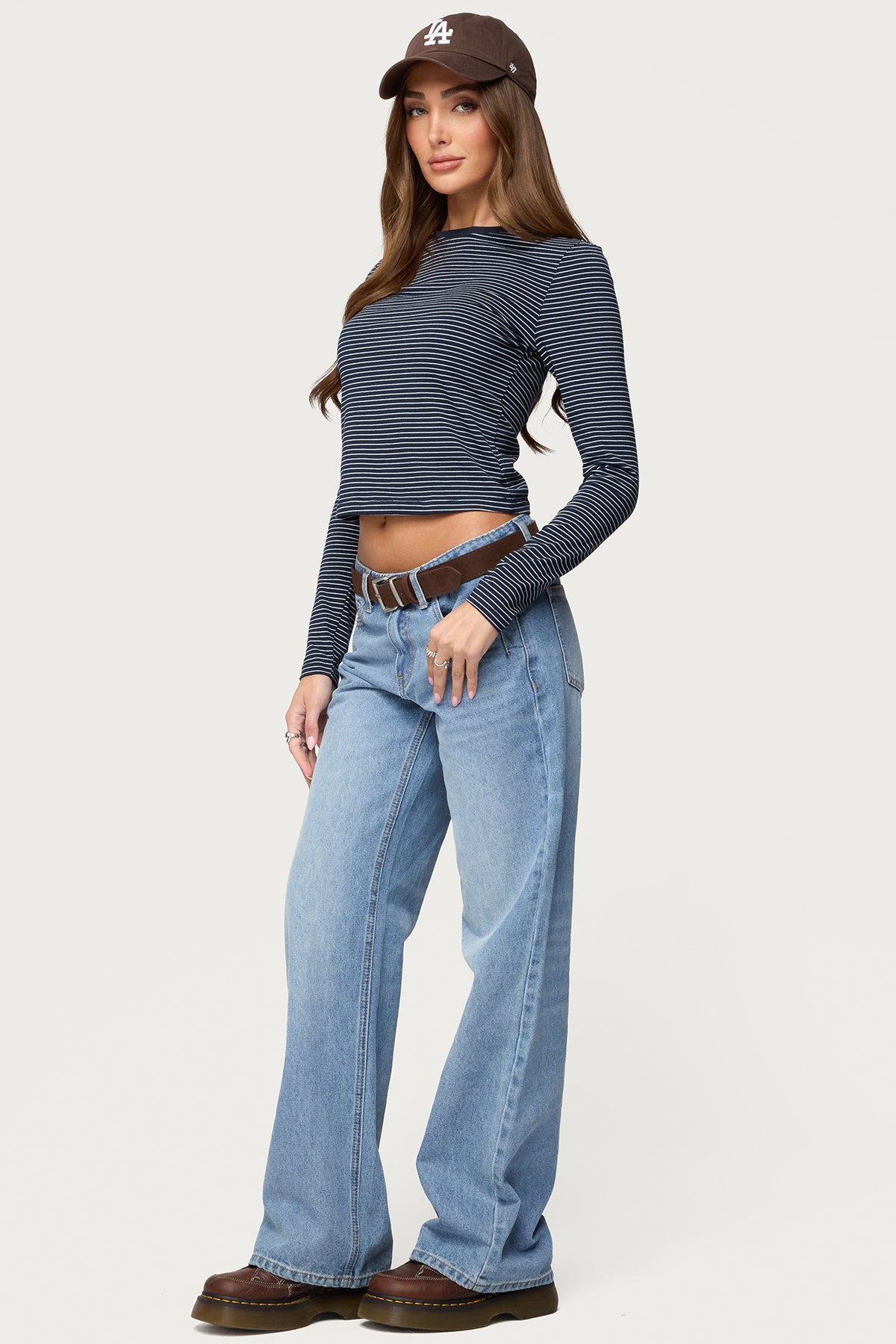 Brianna Striped Long Sleeve T Shirt-Milans Time