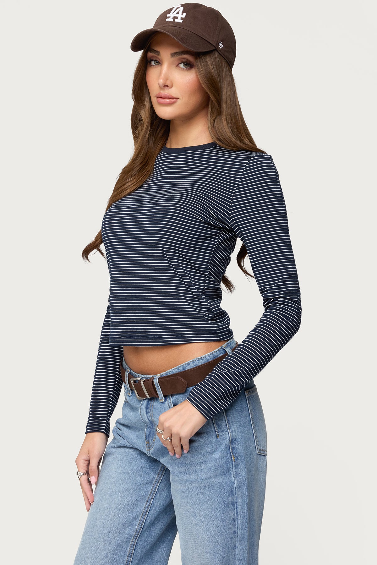 Brianna Striped Long Sleeve T Shirt-Milans Time