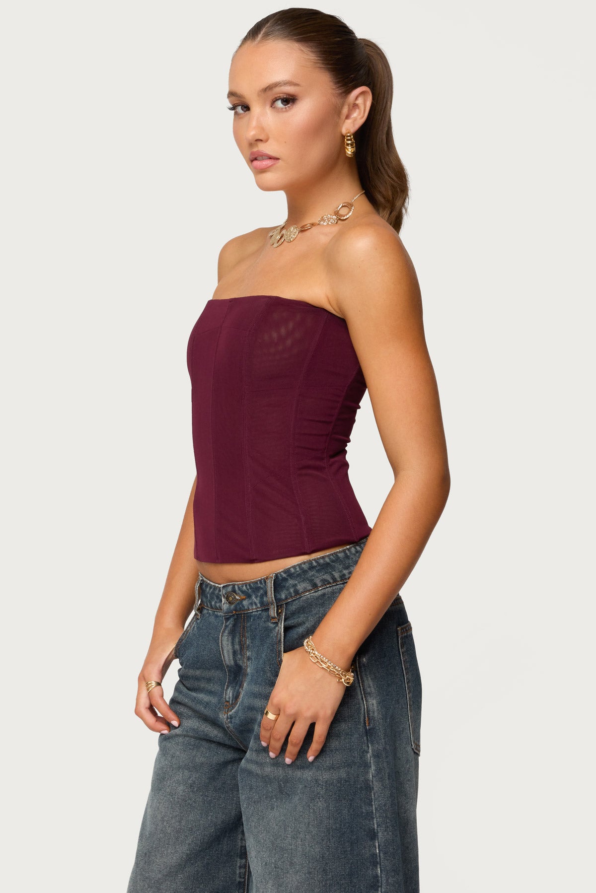 Reed Sheer Mesh Corset-Milans Time