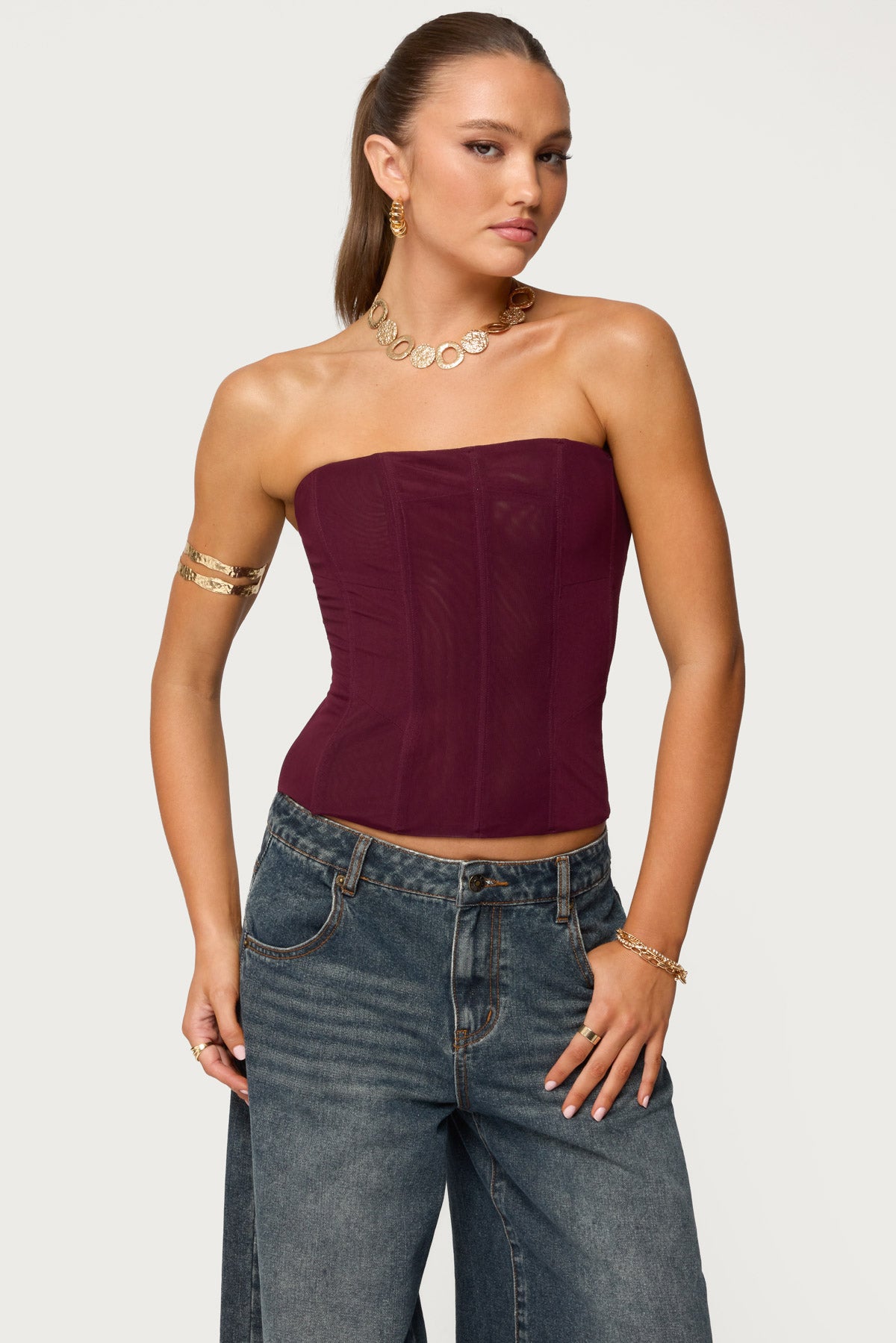 Reed Sheer Mesh Corset-Milans Time