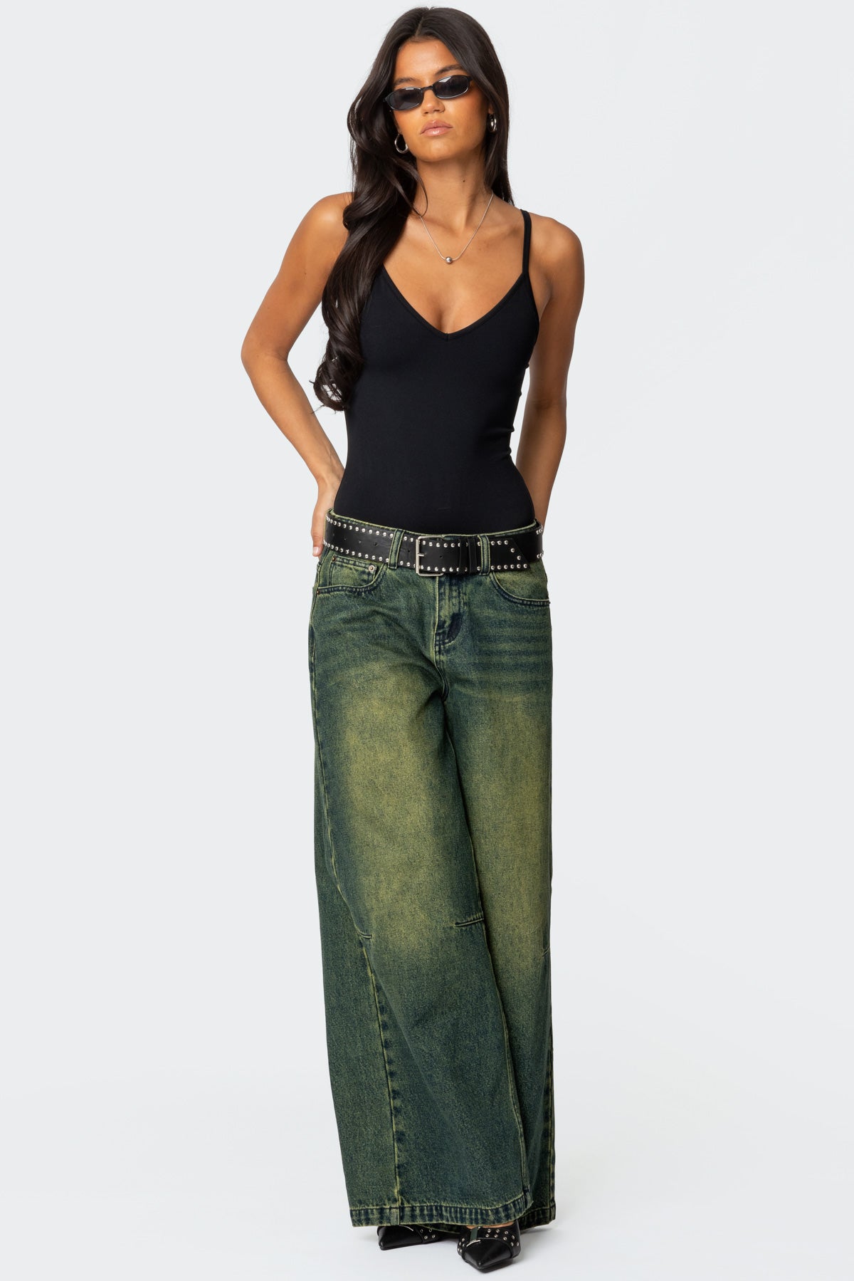 Teaghan V Neck Fitted Bodysuit-Milans Time