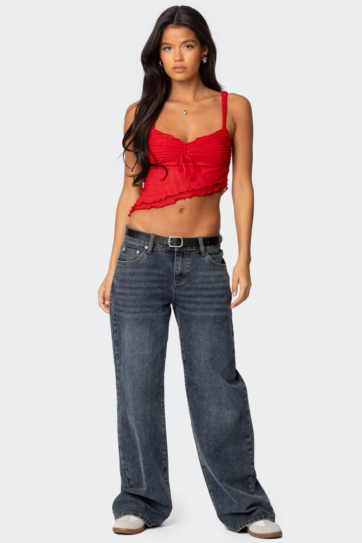 Ruffled Asymmetric Tank Top-Milans Time