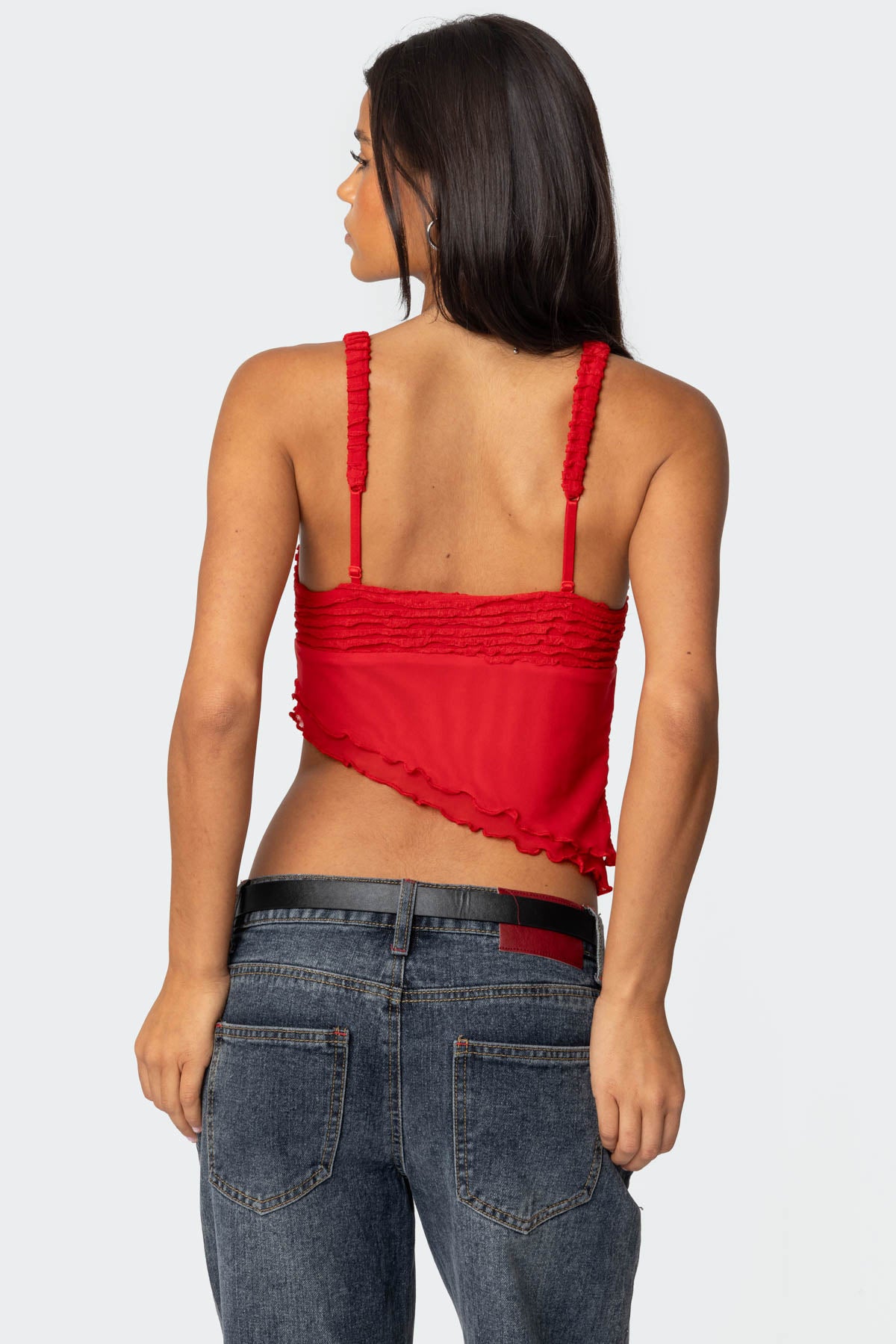 Ruffled Asymmetric Tank Top-Milans Time
