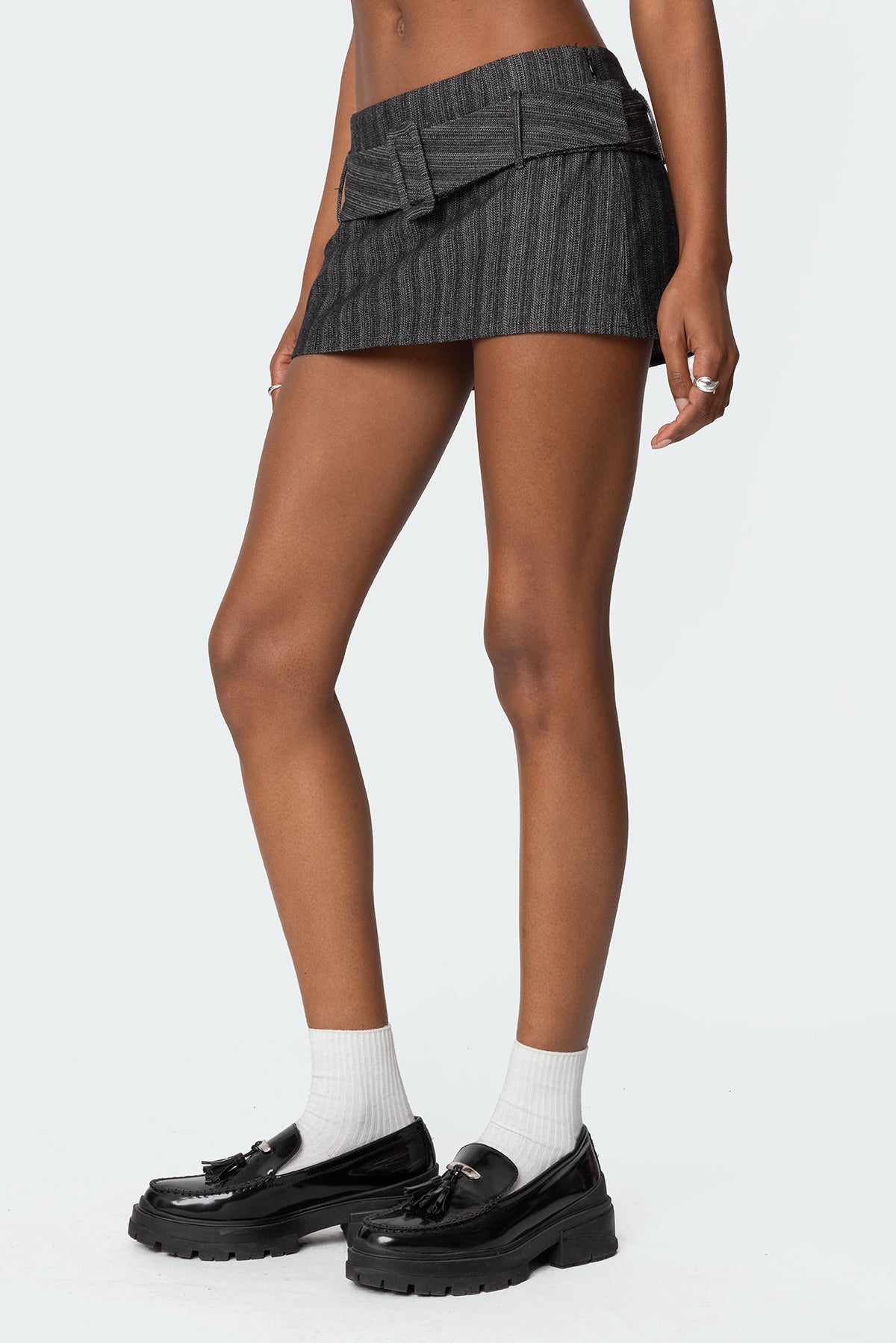 Textured Buckled Mini Skort-Milans Time
