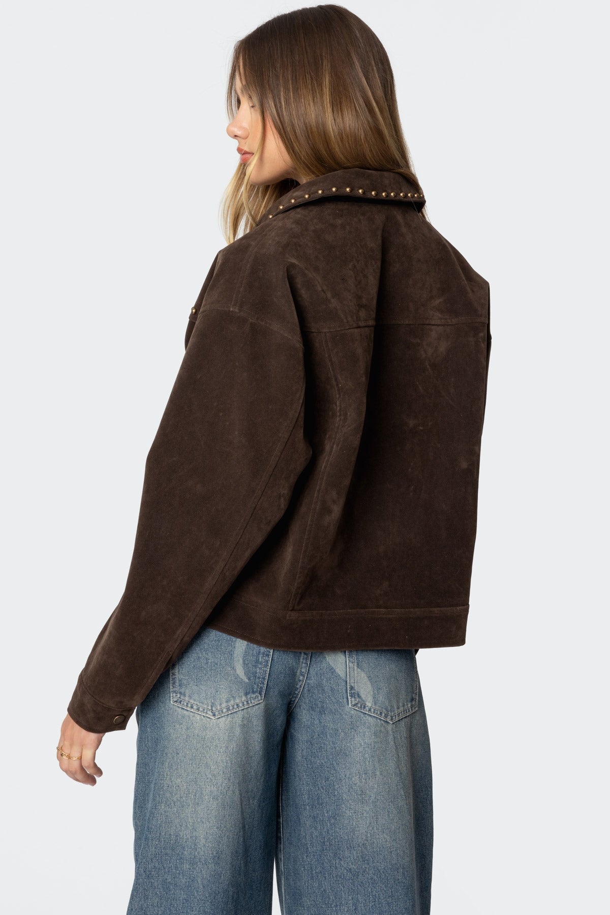 Memphis Studded Faux Suede Jacket-Milans Time