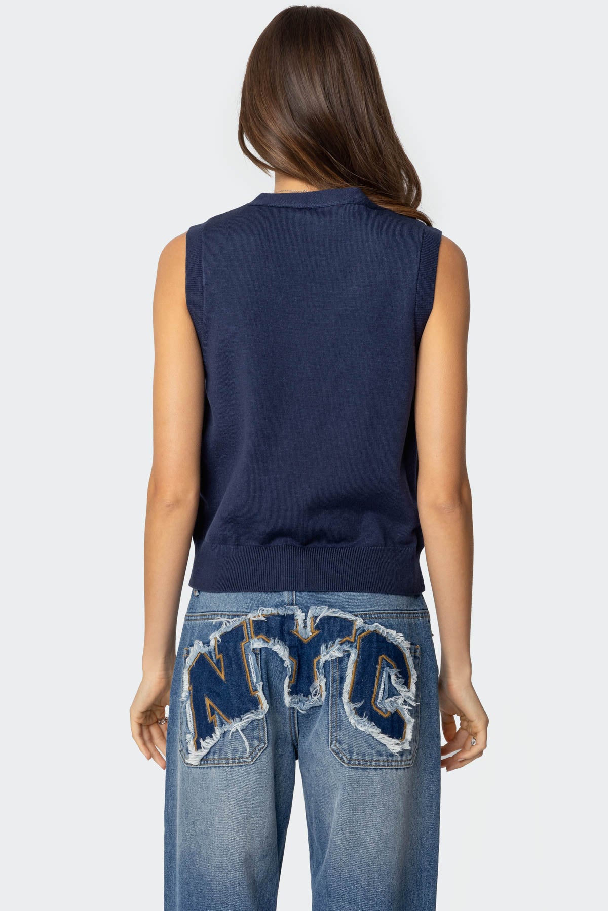 Cam Button Up Knit Vest Top-Milans Time