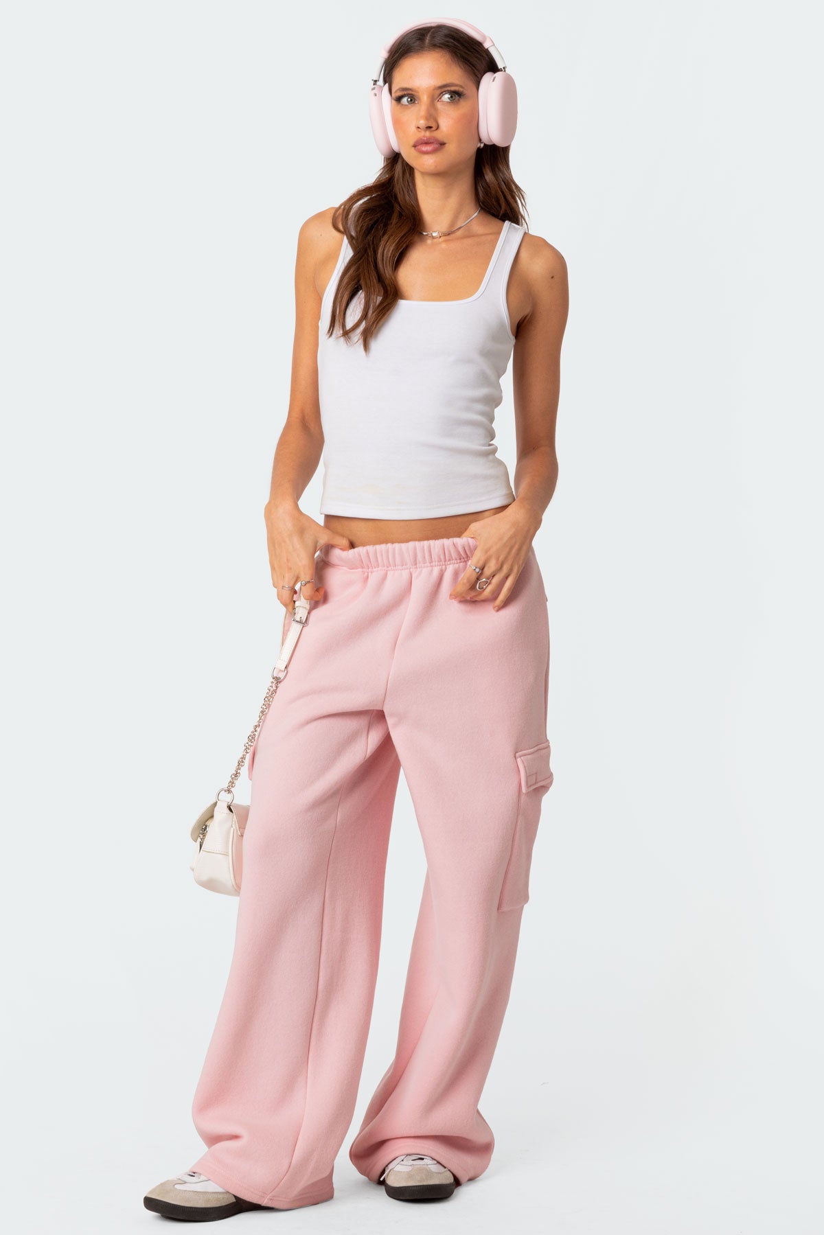 Wide Leg Cargo Sweatpants-Milans Time