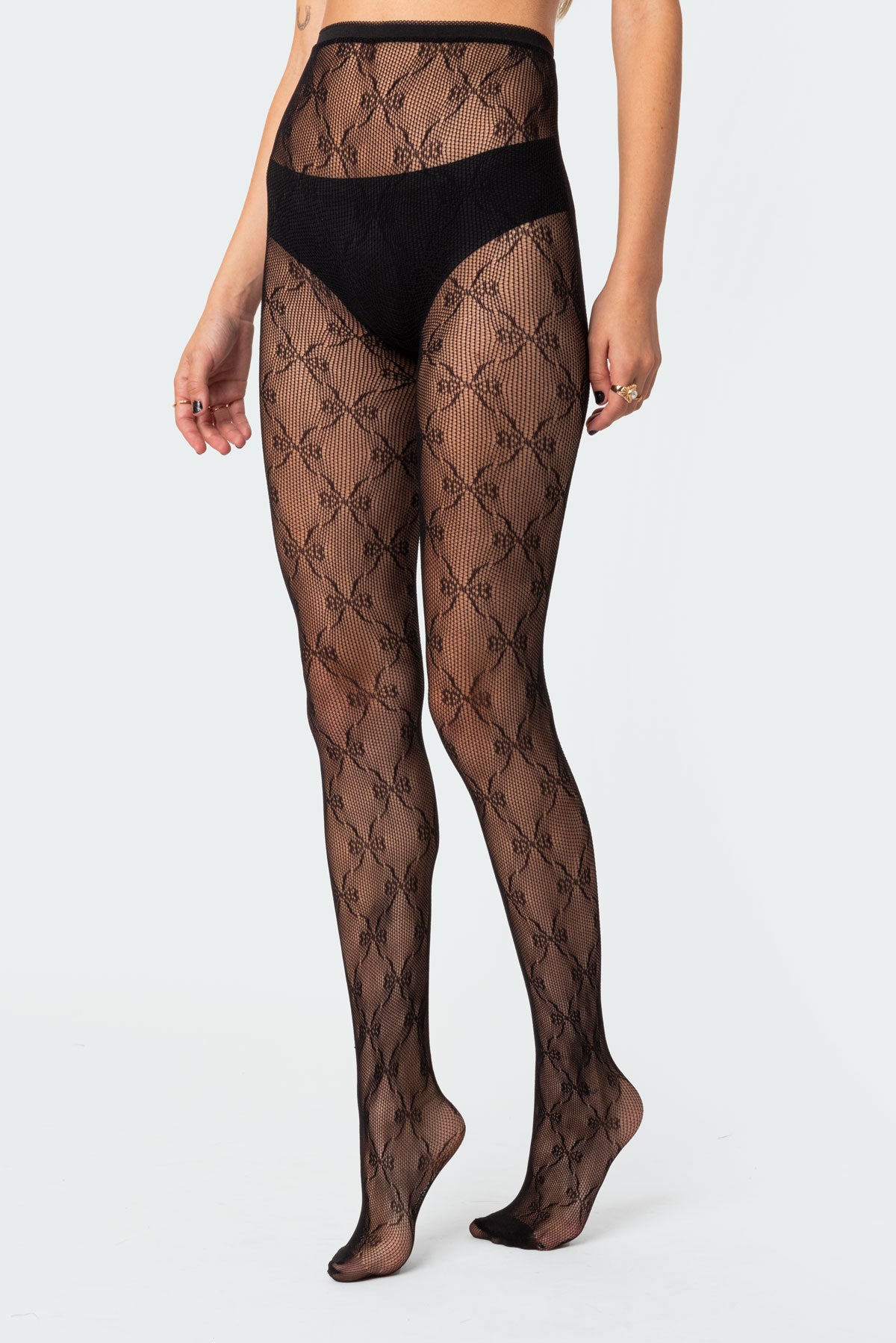 Embroidered Lacey Tights-Milans Time