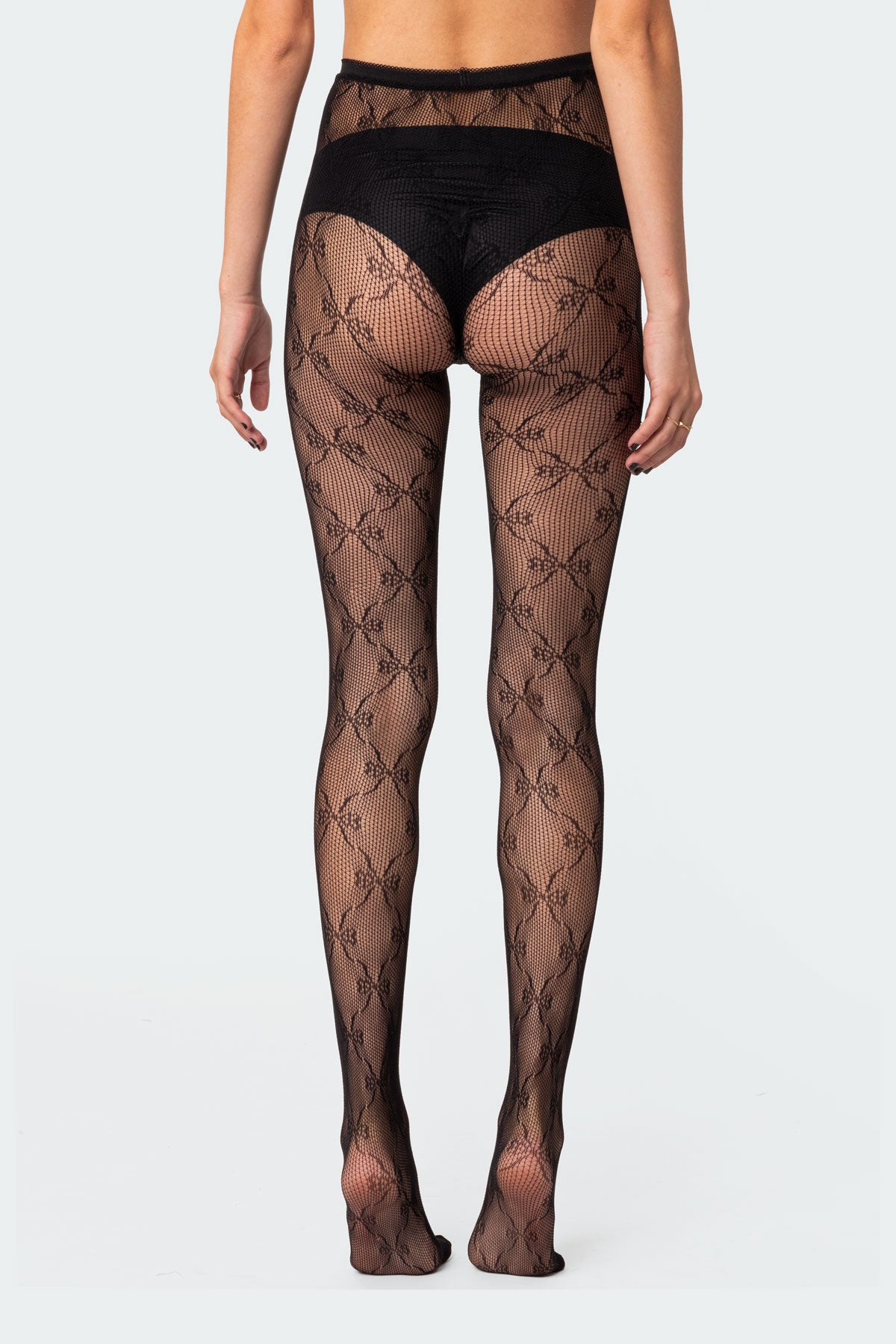 Embroidered Lacey Tights-Milans Time