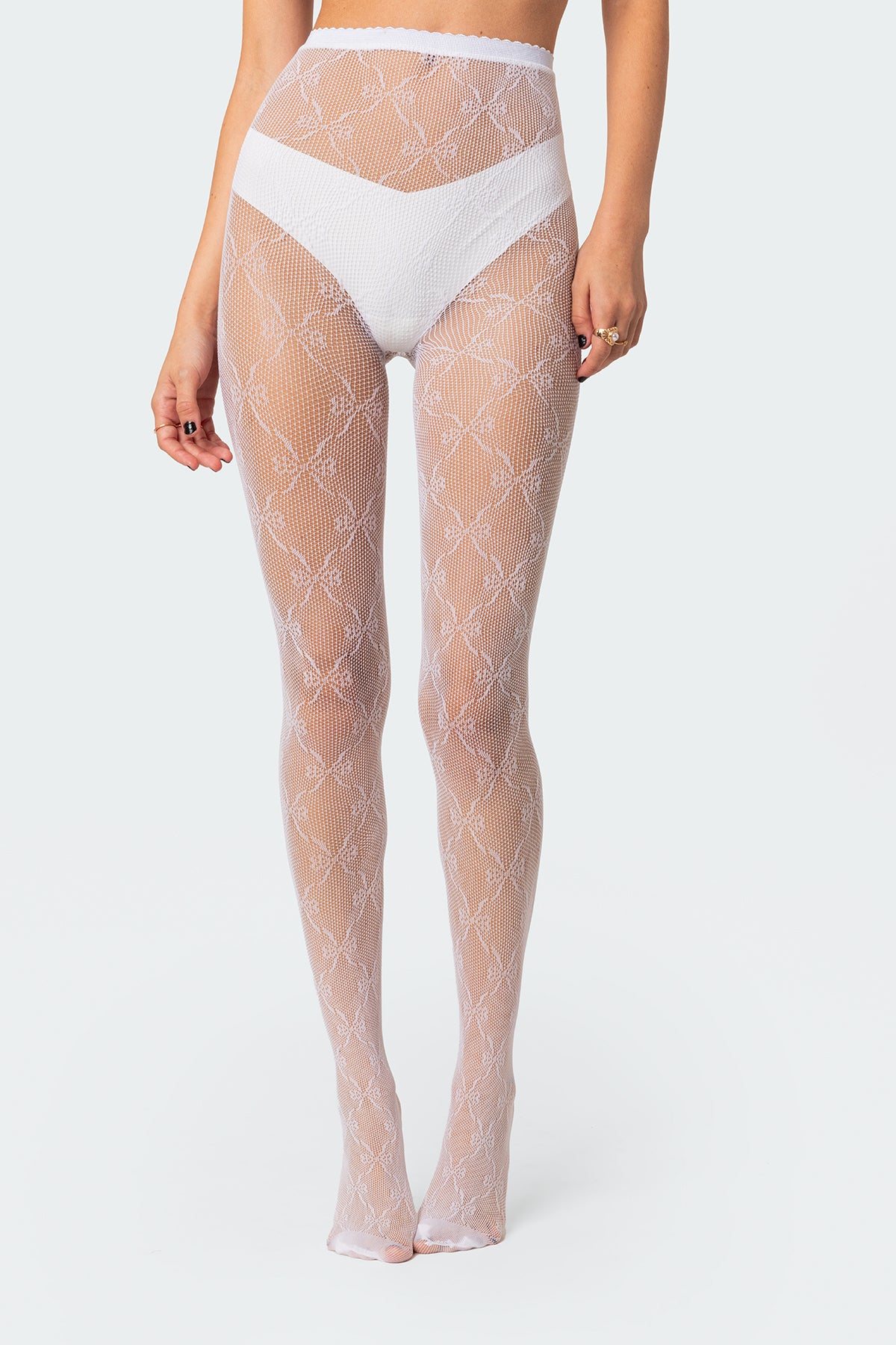 Embroidered Lacey Tights-Milans Time