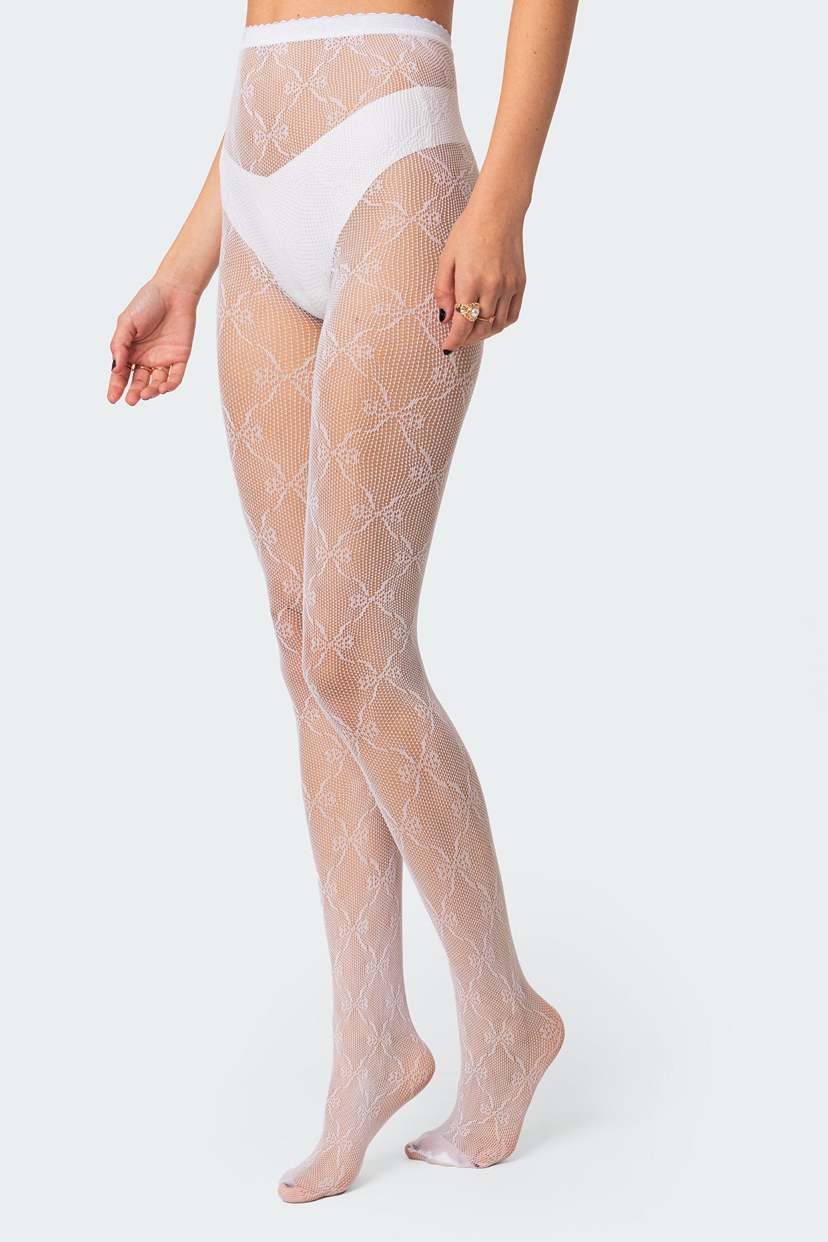 Embroidered Lacey Tights-Milans Time