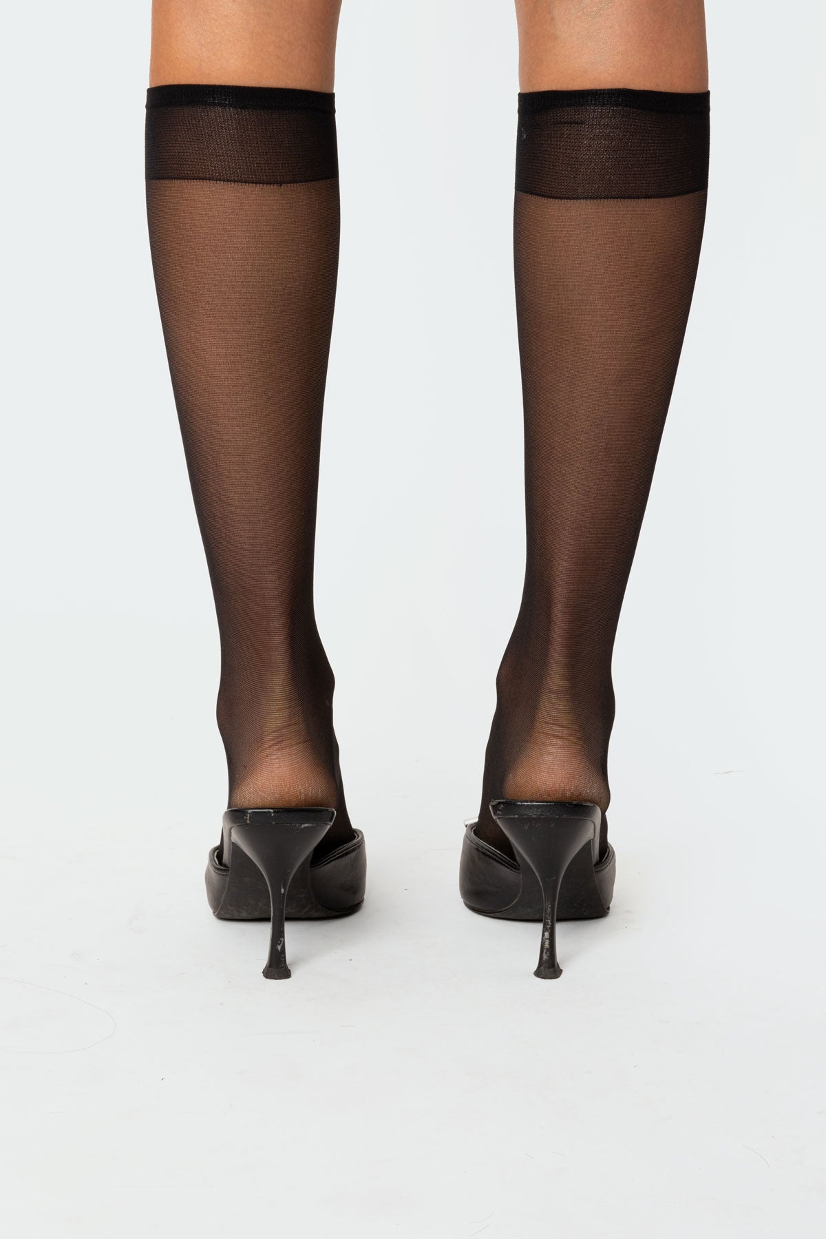 Sheer Mesh Knee High Socks-Milans Time