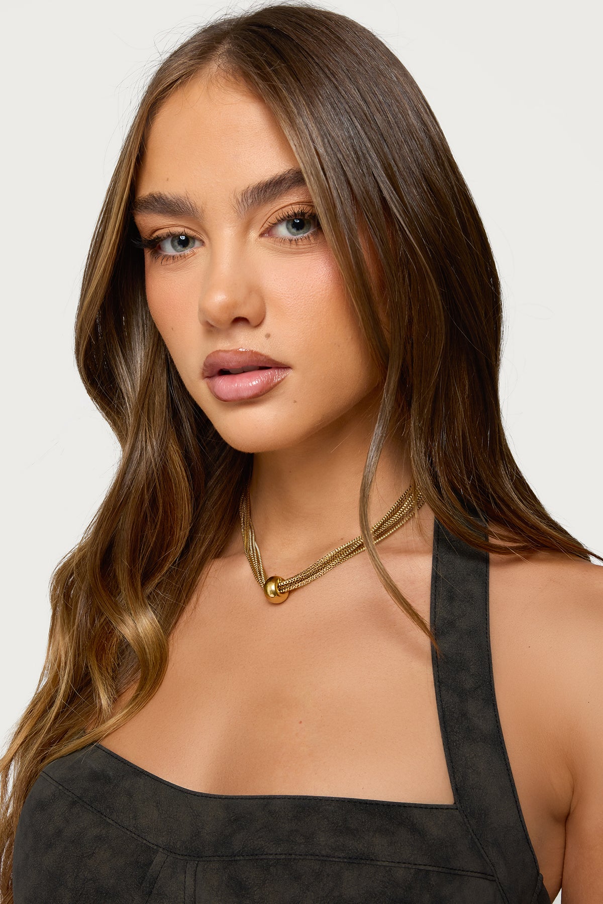 Layered Chain Ball Pendant Necklace-Milans Time