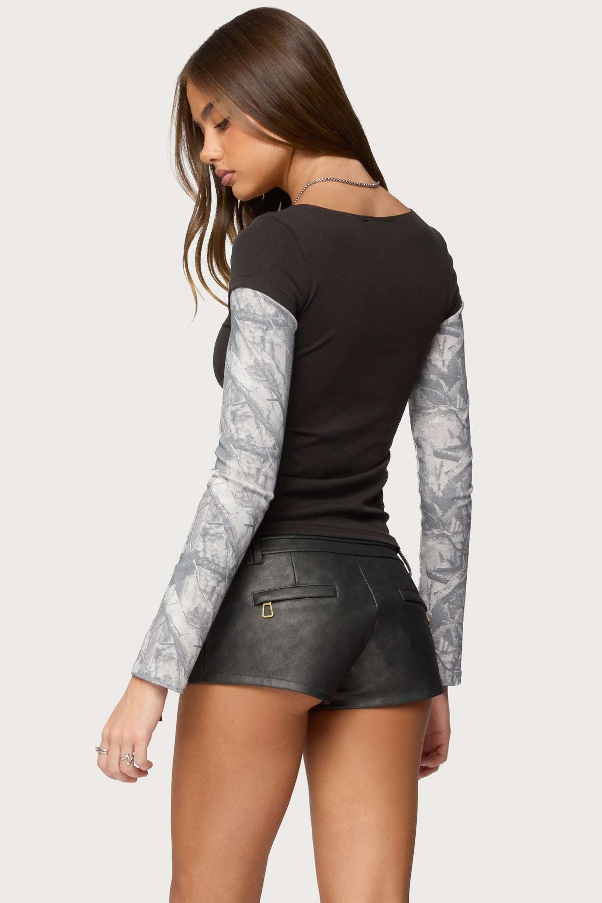 Layered Camo Long Sleeve T Shirt-Milans Time