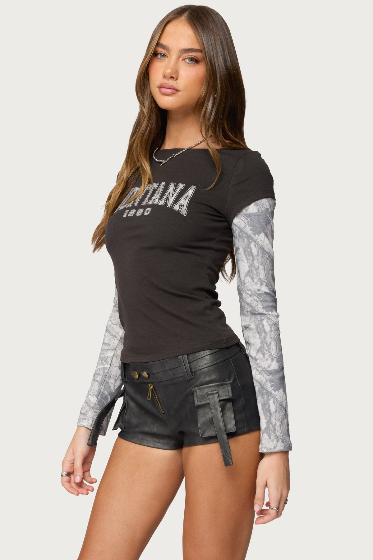 Layered Camo Long Sleeve T Shirt-Milans Time