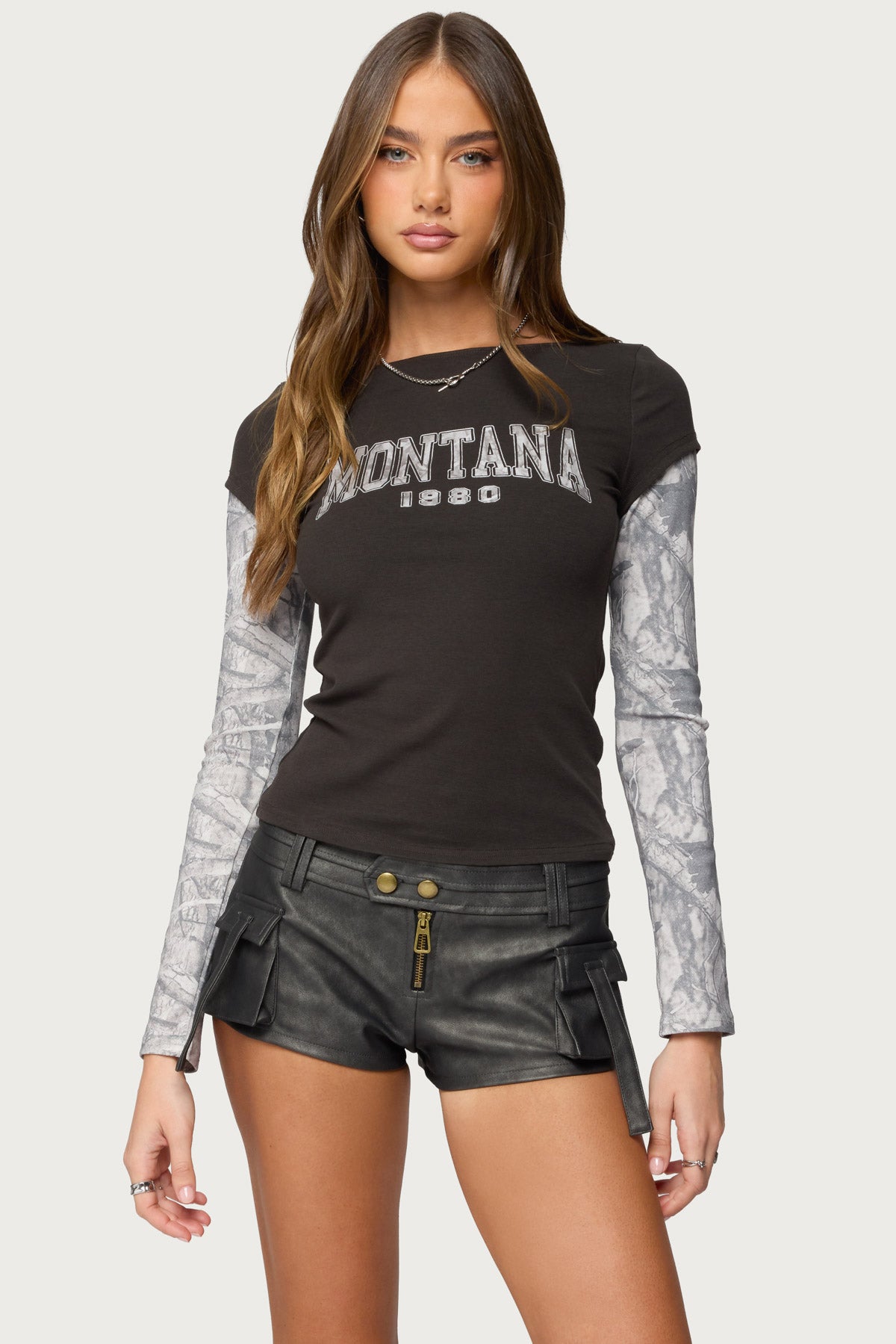 Layered Camo Long Sleeve T Shirt-Milans Time