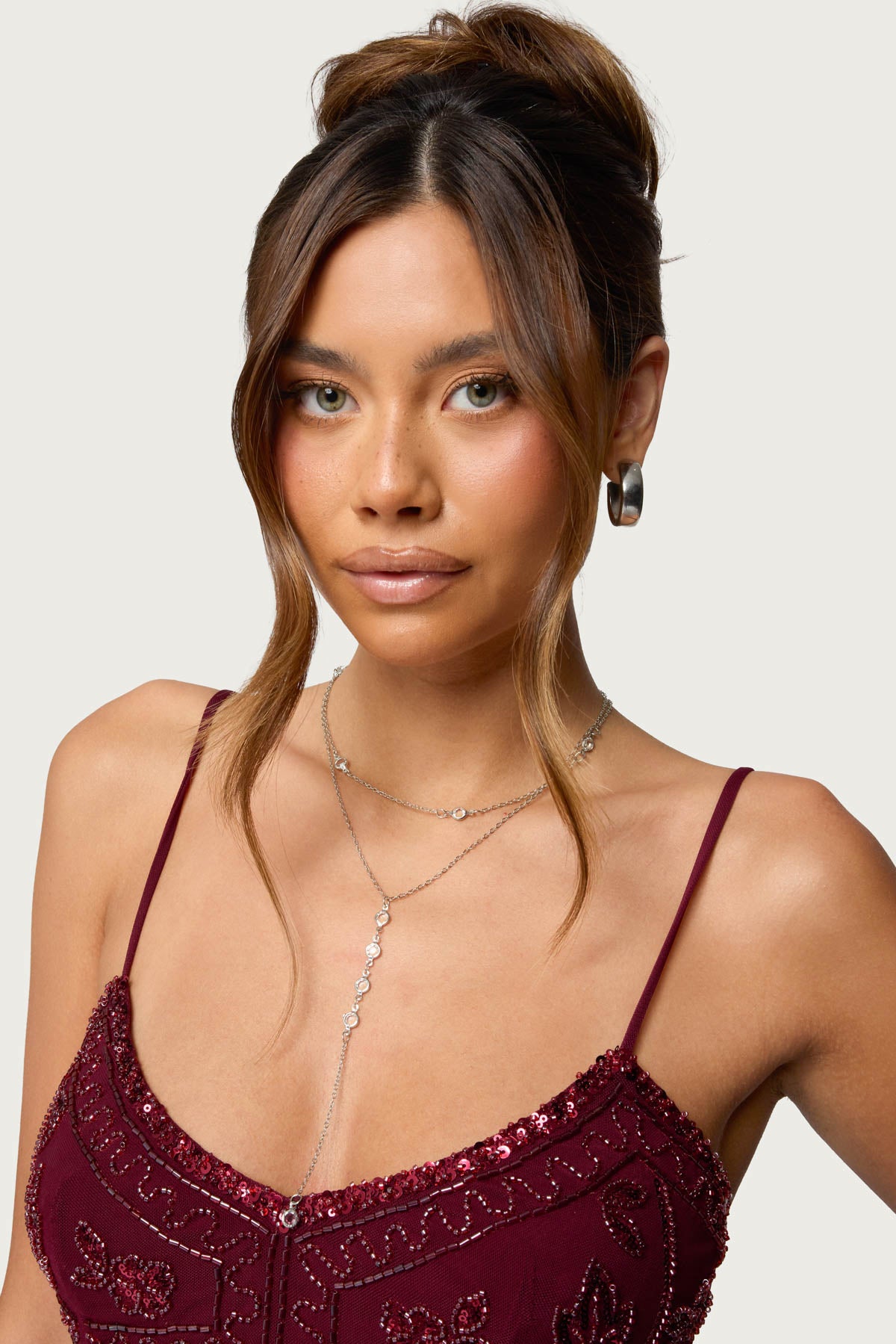 Stone Layered Cascading Necklace-Milans Time