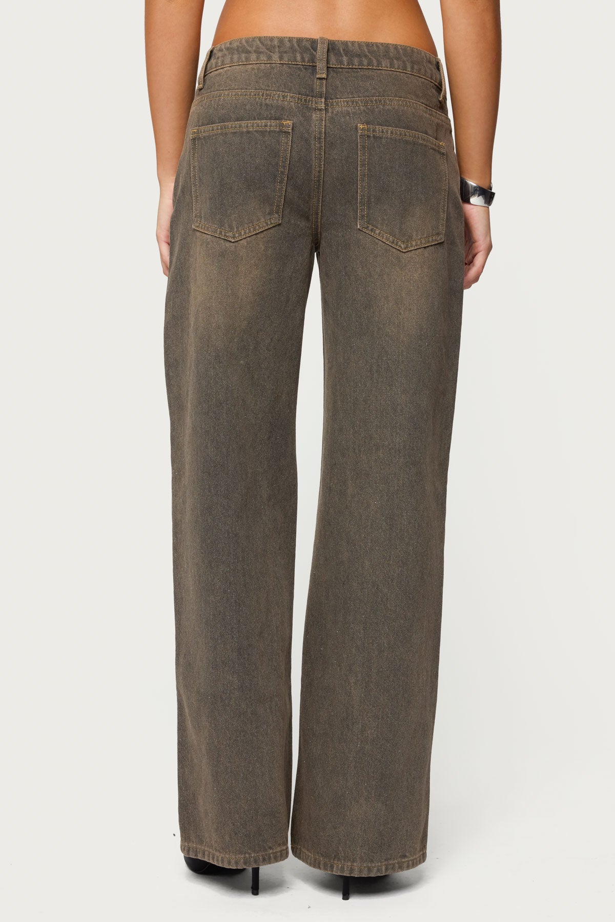 Charliza Stud Low Rise Baggy Jeans-Milans Time