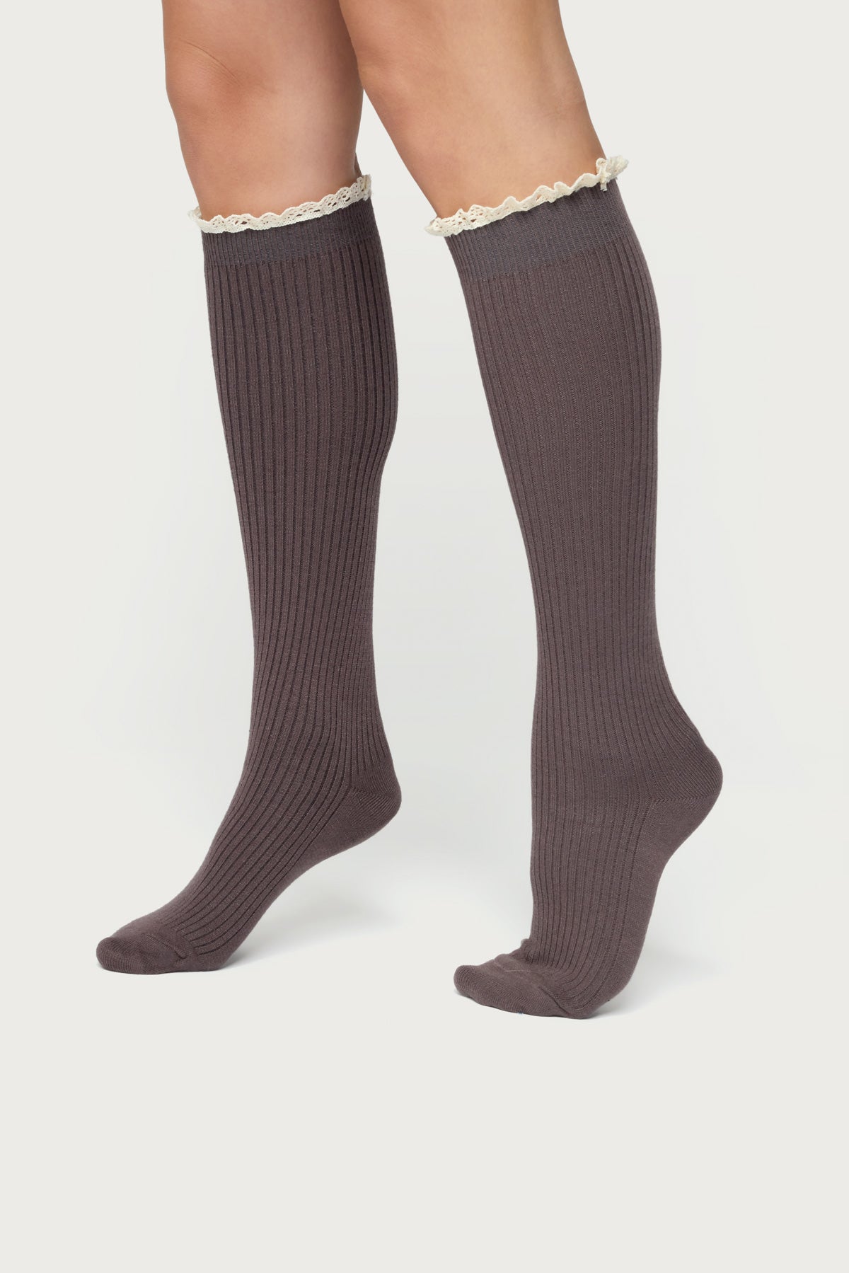 Lacey Ruffle Knee High Socks-Milans Time
