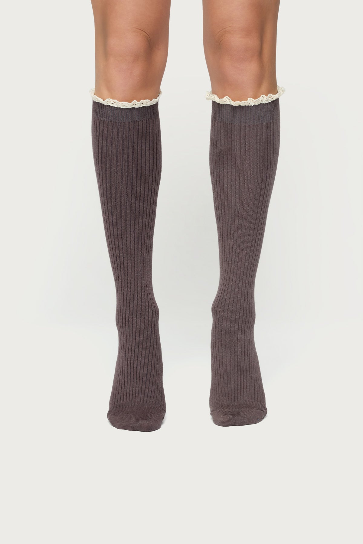 Lacey Ruffle Knee High Socks-Milans Time