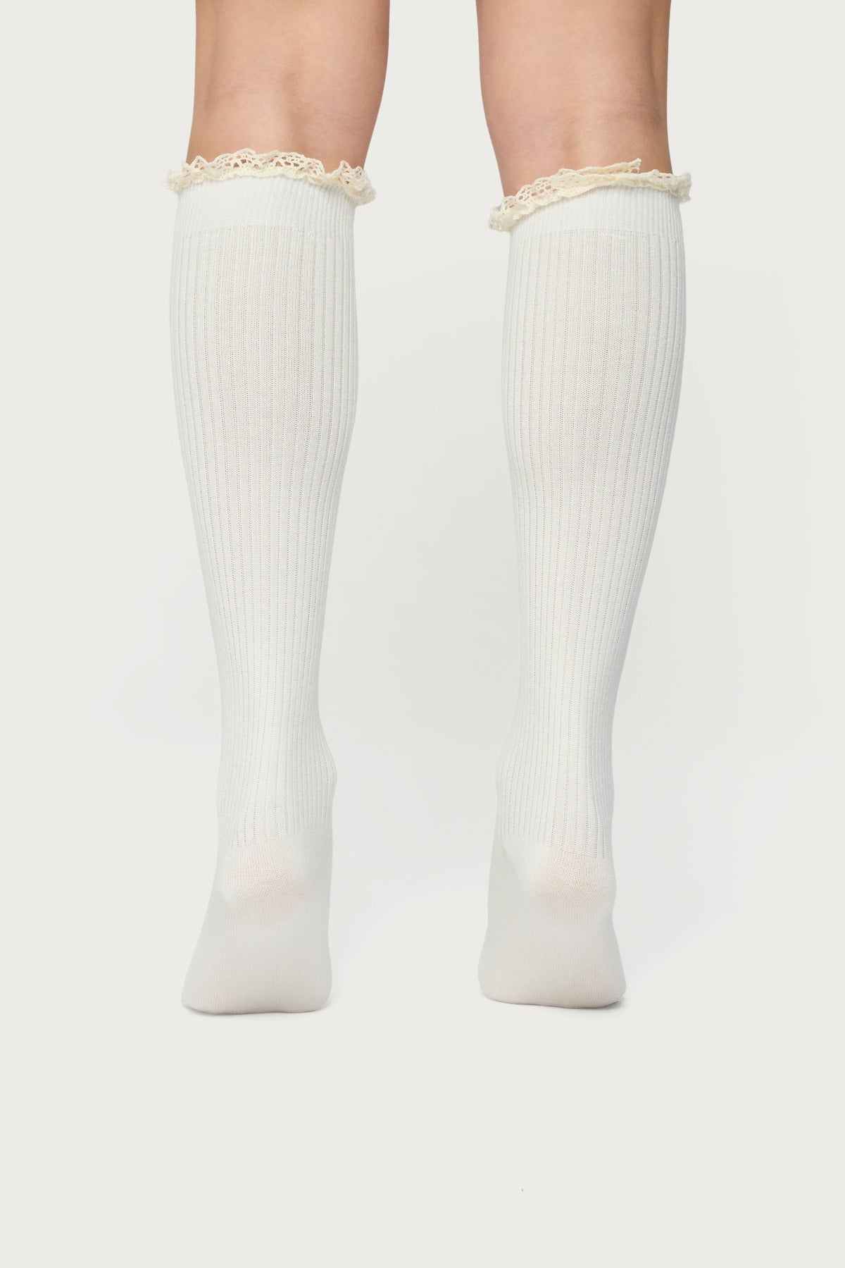 Lacey Ruffle Knee High Socks-Milans Time