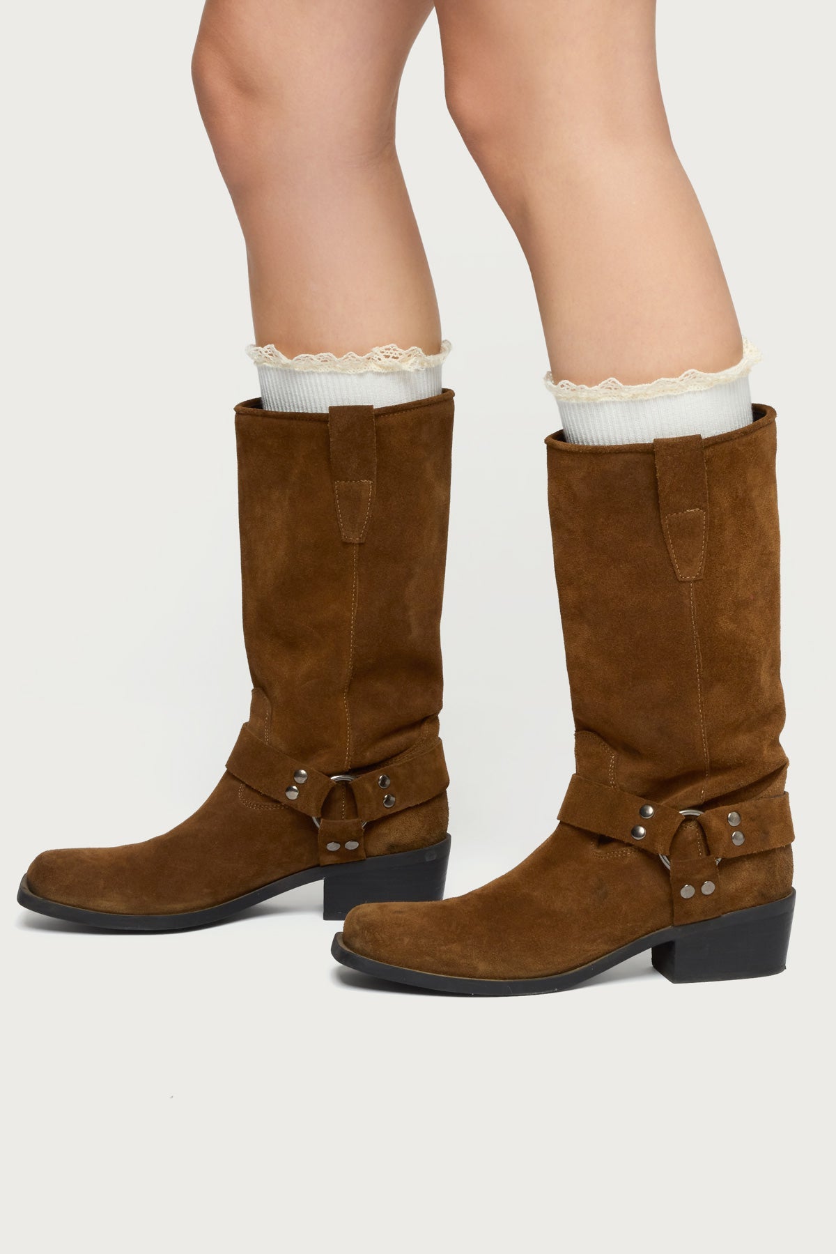 Lacey Ruffle Knee High Socks-Milans Time