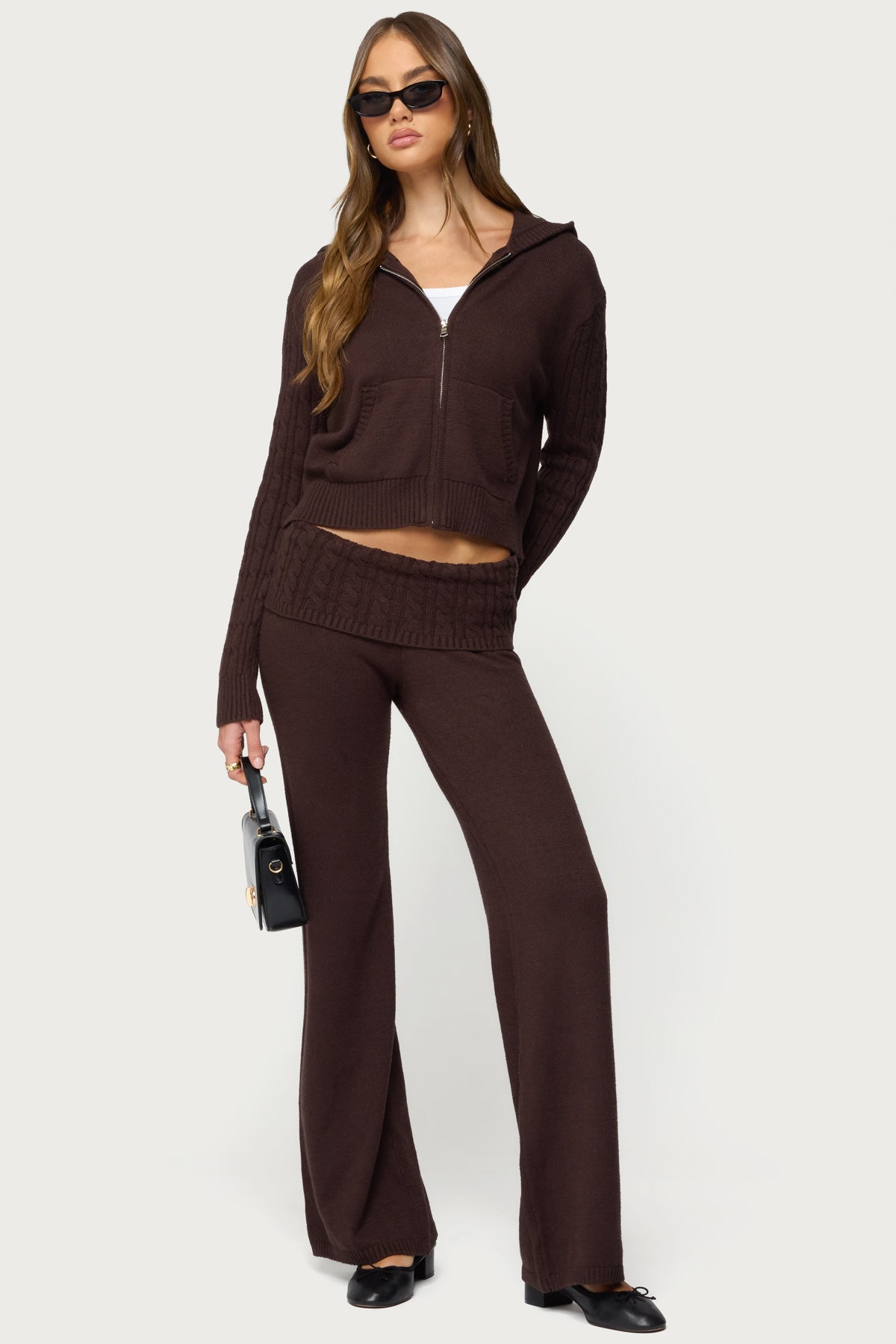 Lula Cable Knit Foldover Pants-Milans Time