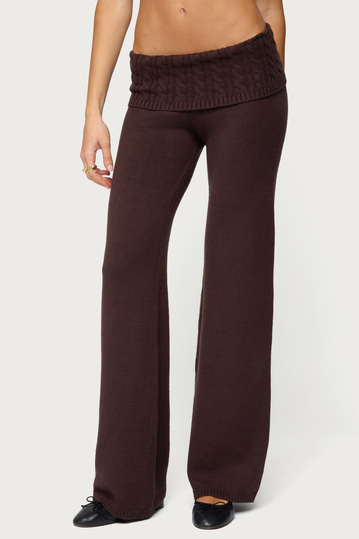 Lula Cable Knit Foldover Pants-Milans Time