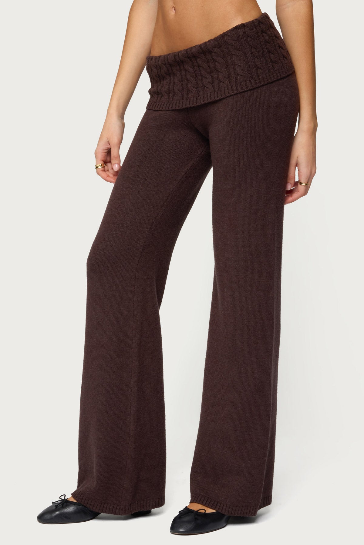 Lula Cable Knit Foldover Pants-Milans Time