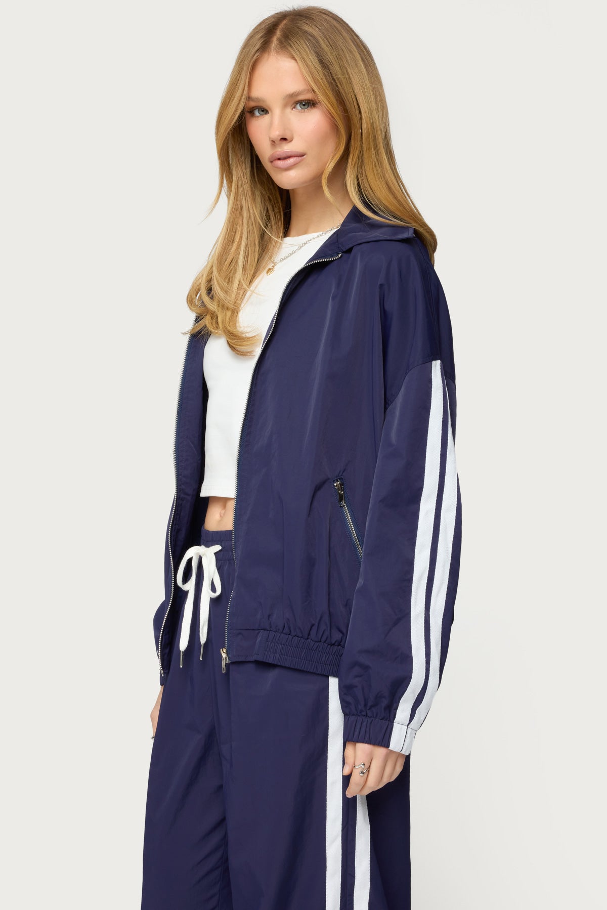 Kieran Stripey Nylon Track Jacket-Milans Time