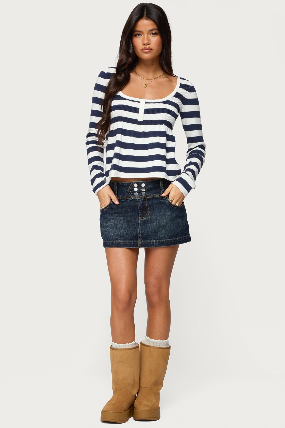 Fatama Denim Mini Skirt-Milans Time