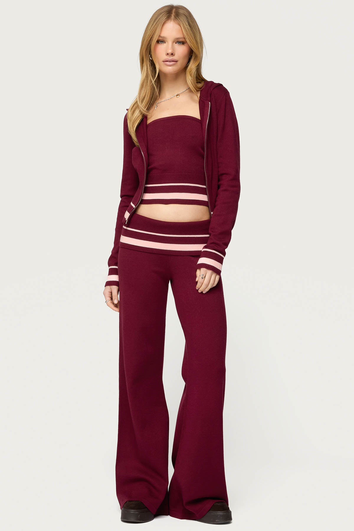 Kaliya Stripey Strapless Knit Top-Milans Time