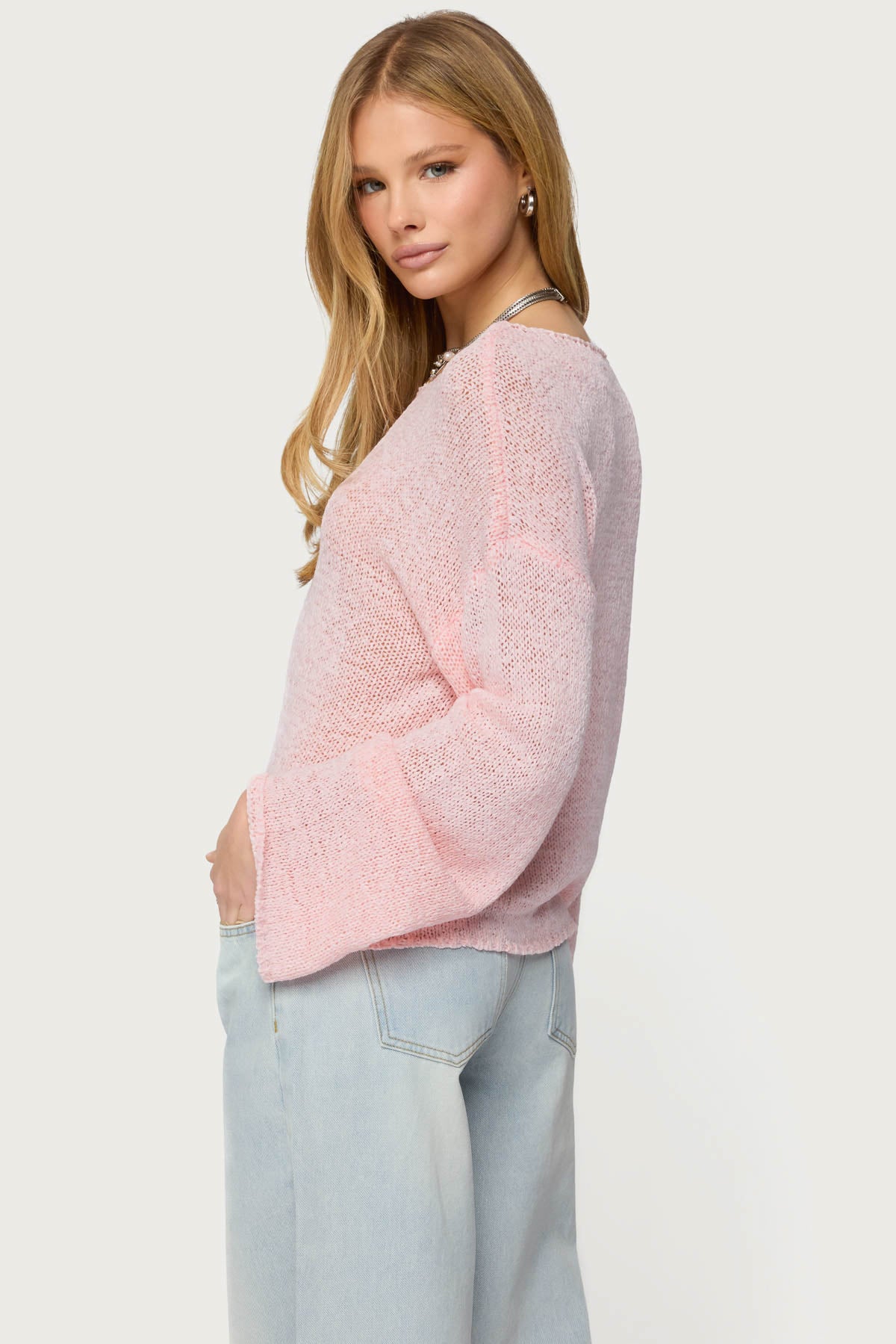Drop Shoulder Light Knit Sweater-Milans Time