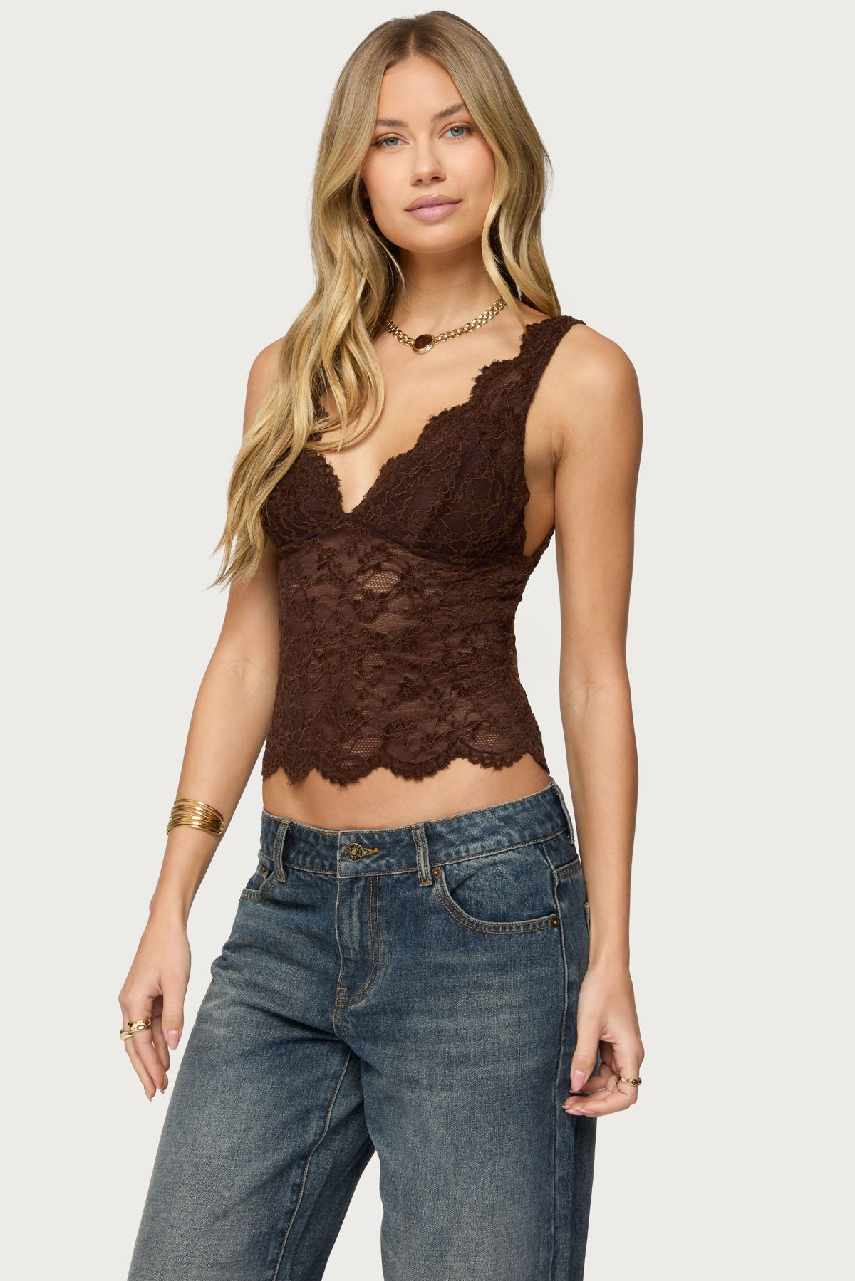 Araura Lace Velvet Floral Top-Milans Time