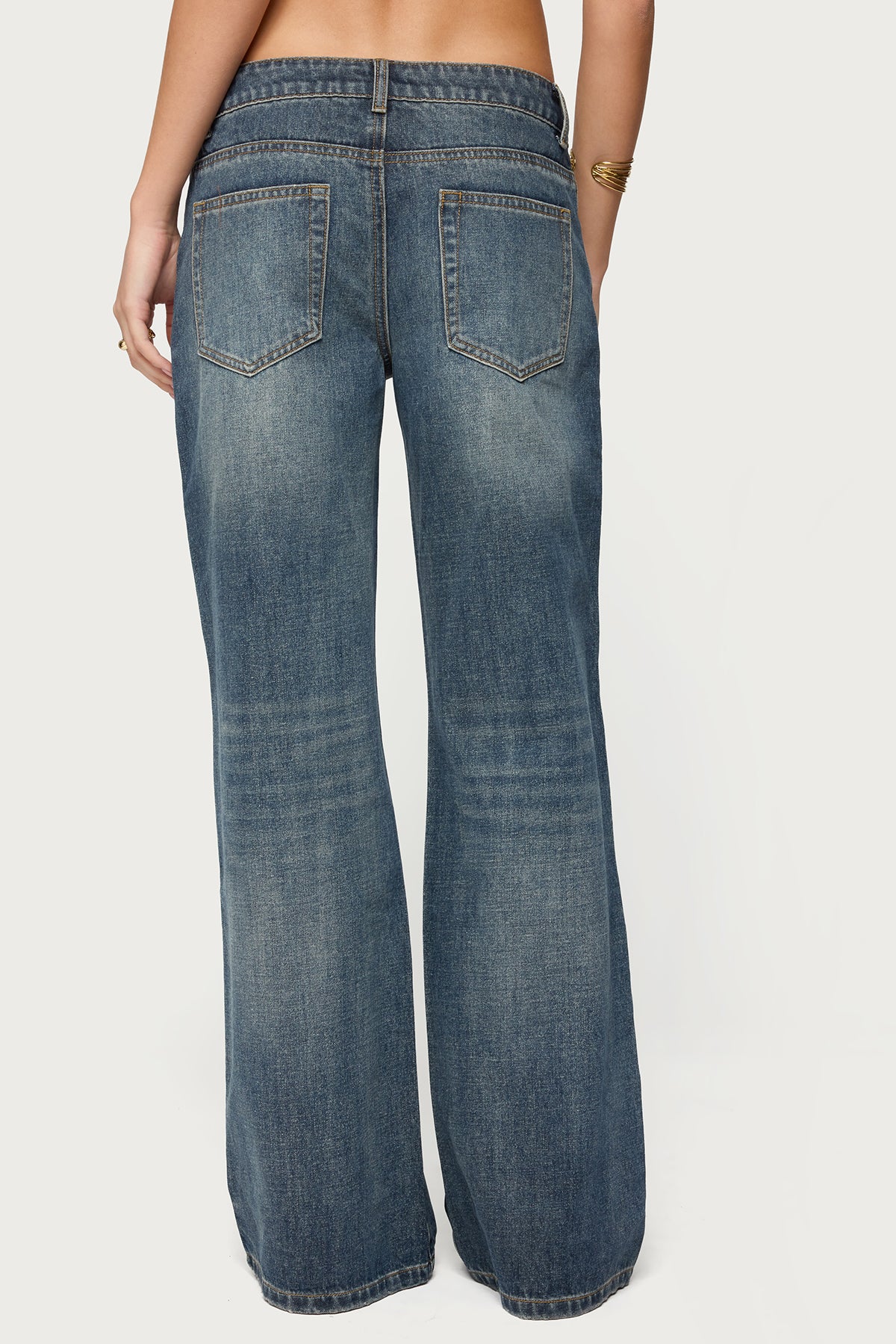 Della Waist Scarf Low Rise Baggy Jeans-Milans Time