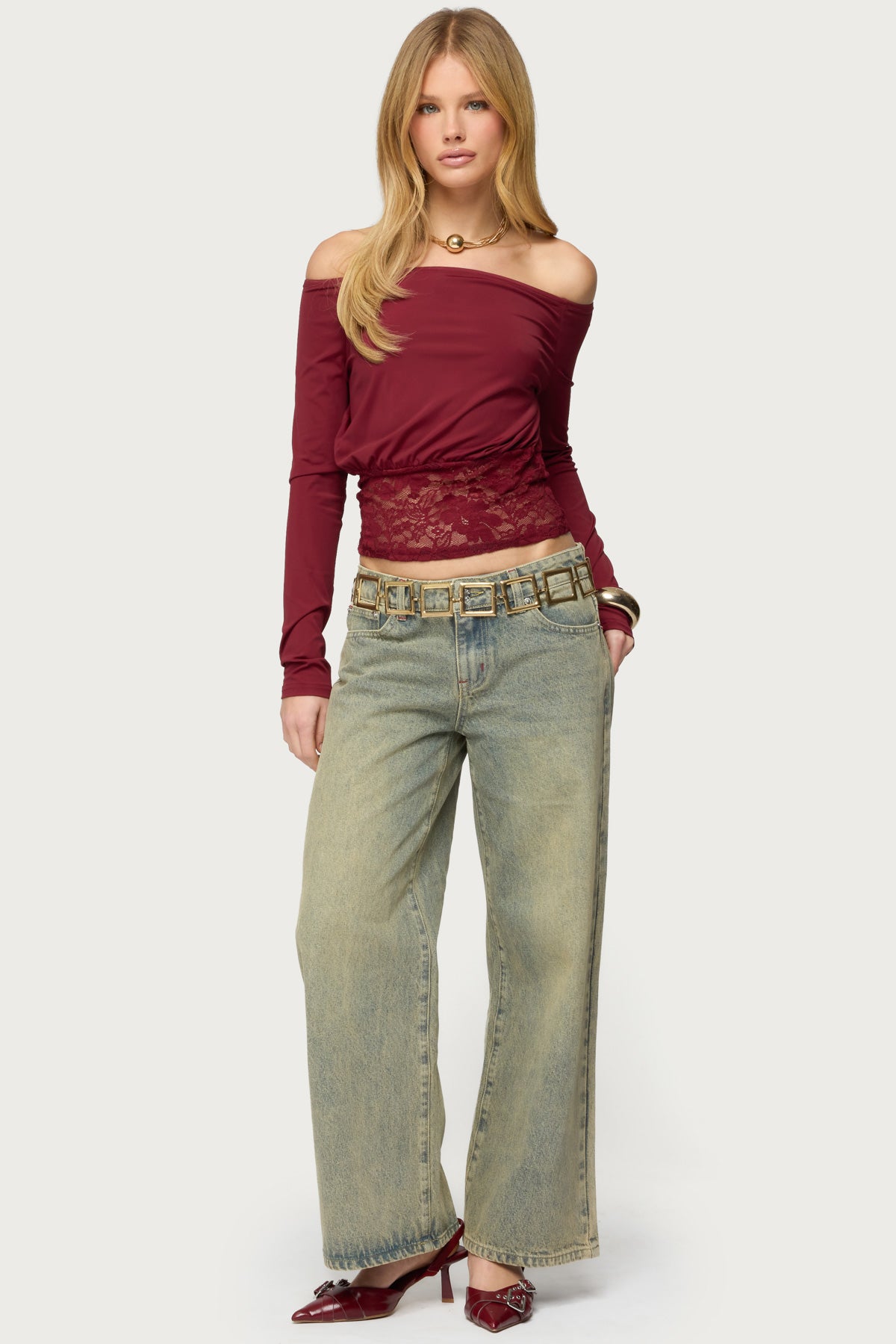 Dorona Lacey Off Shoulder Top-Milans Time