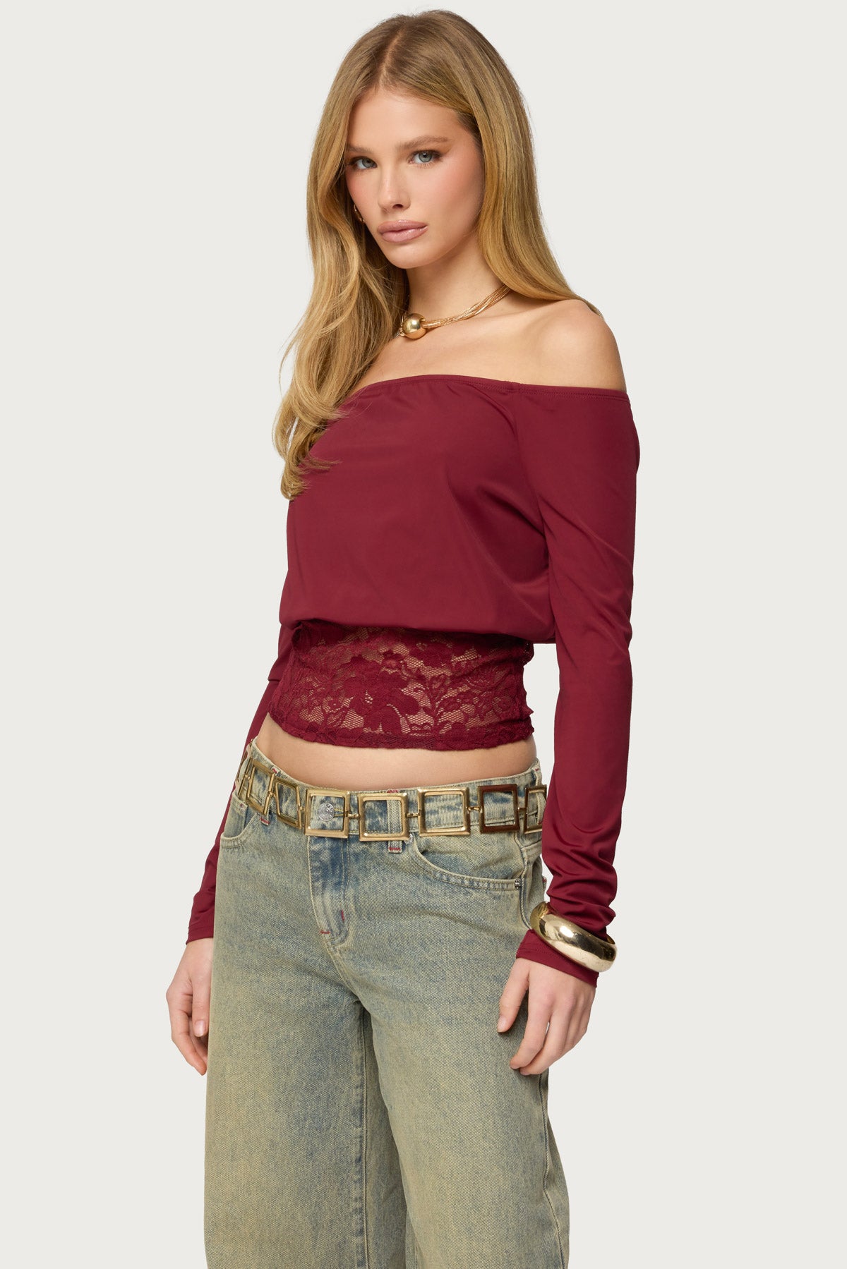 Dorona Lacey Off Shoulder Top-Milans Time