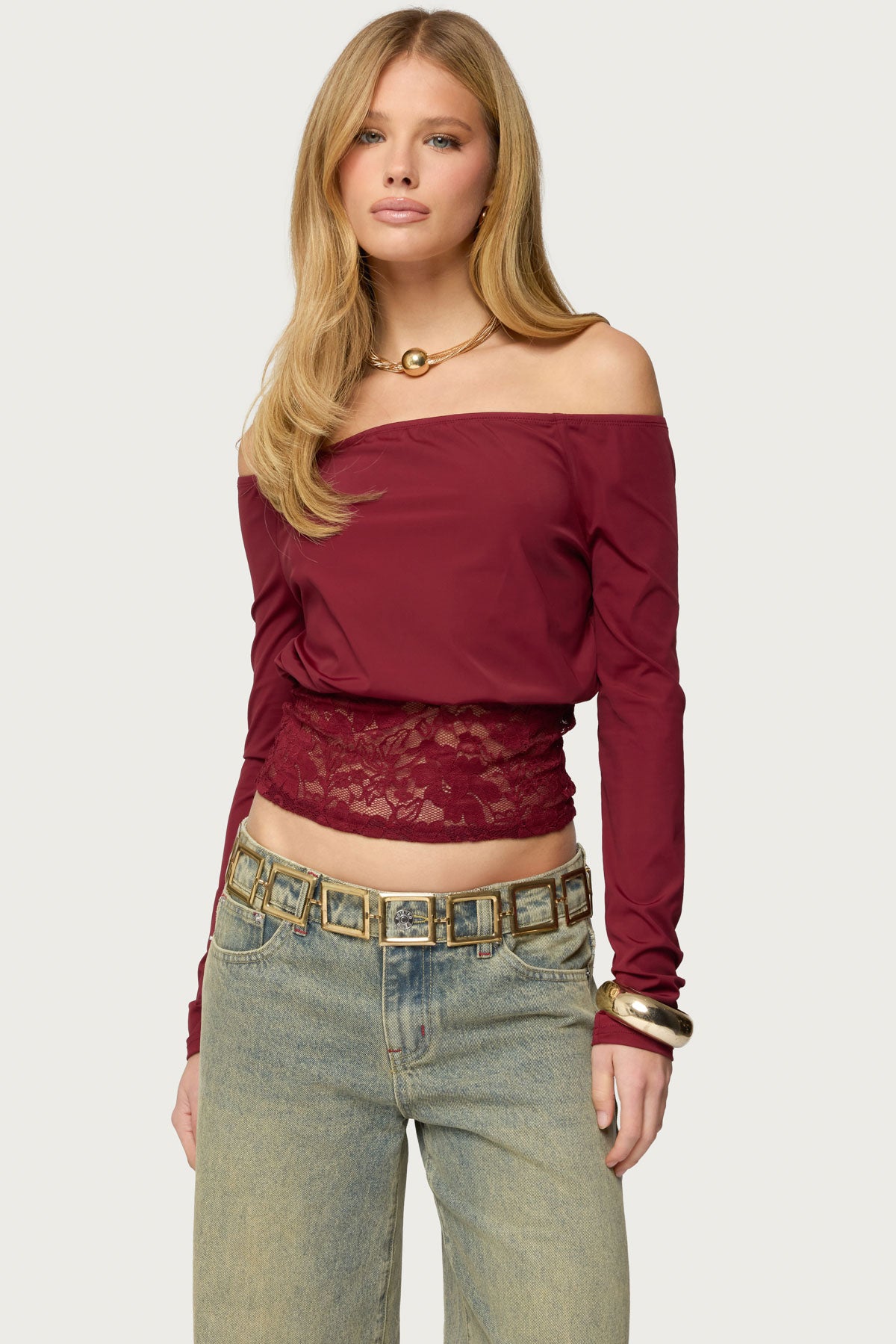 Dorona Lacey Off Shoulder Top-Milans Time