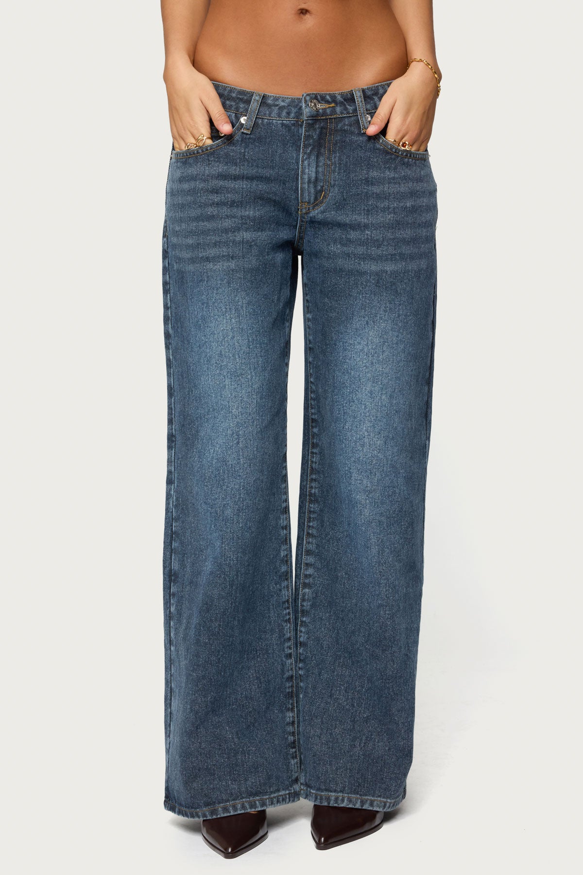 1980 Leopard Patch Low Rise Baggy Jeans-Milans Time
