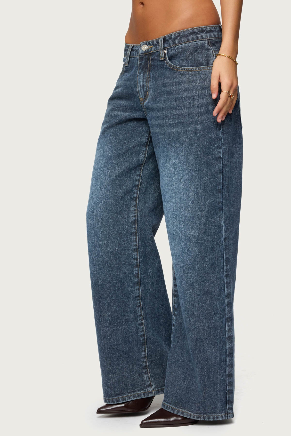 1980 Leopard Patch Low Rise Baggy Jeans-Milans Time