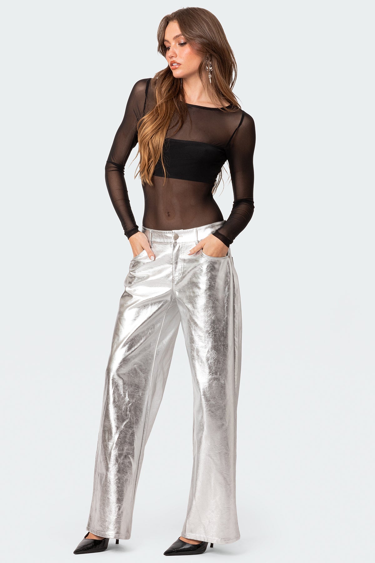 Sheer Mesh Bandeau Bodysuit-Milans Time