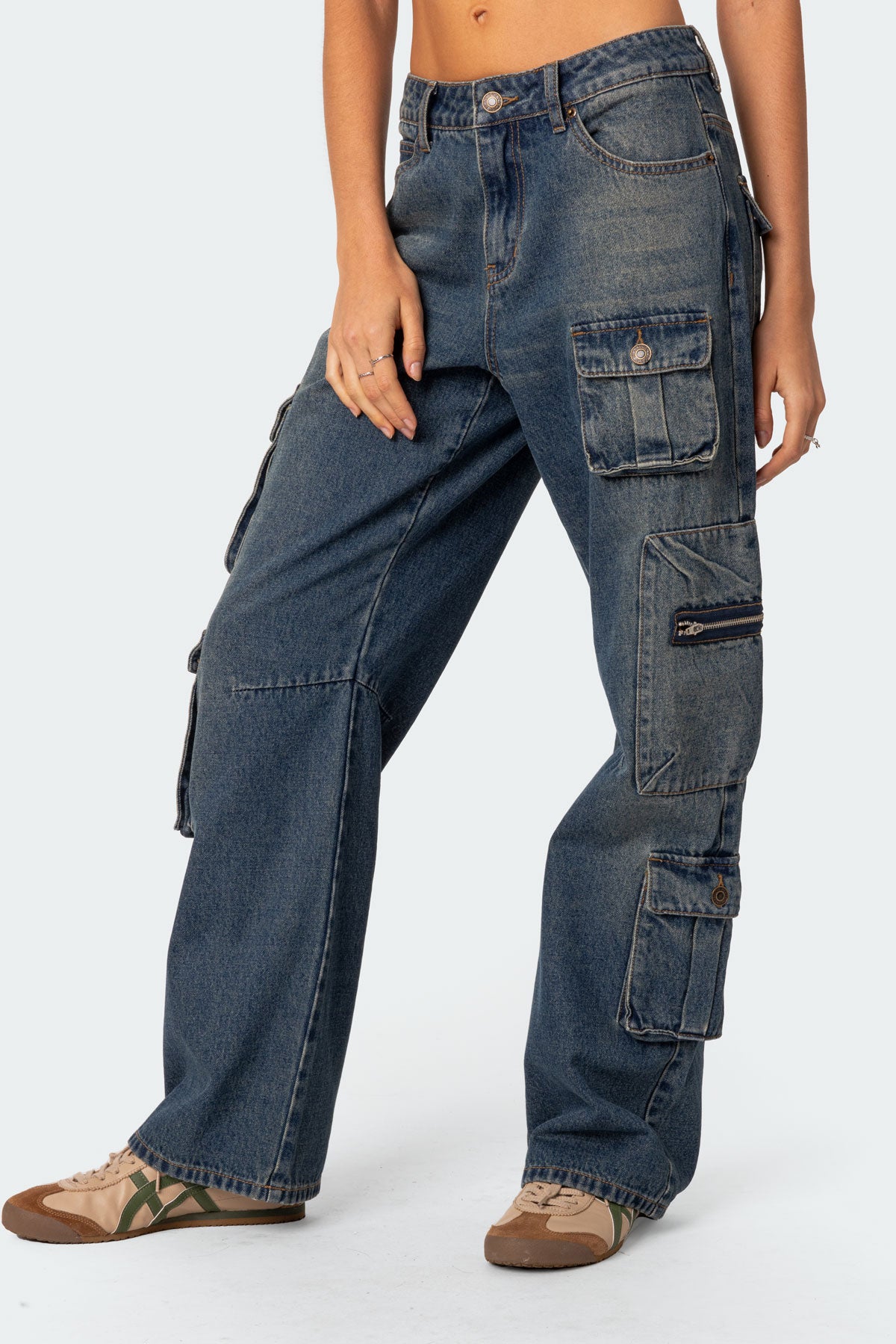 Adana Low Rise Baggy Cargo Jeans-Milans Time
