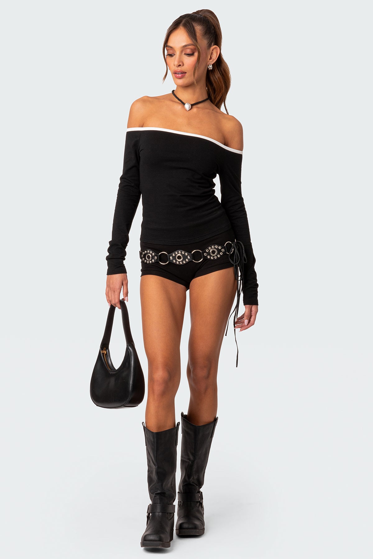 Captain Contrast Off Shoulder Top-Milans Time