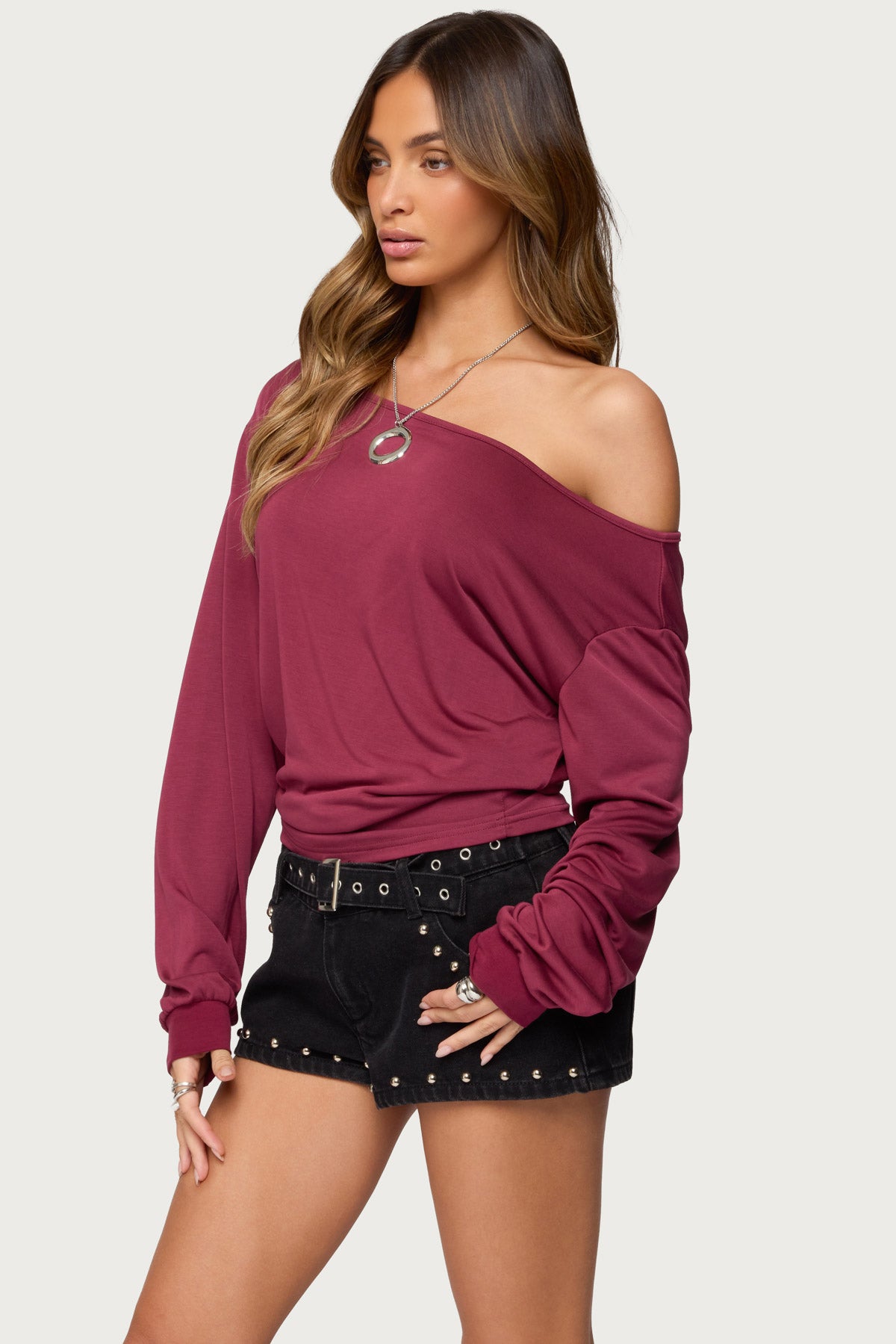 Nannie Off Shoulder Oversized Top-Milans Time