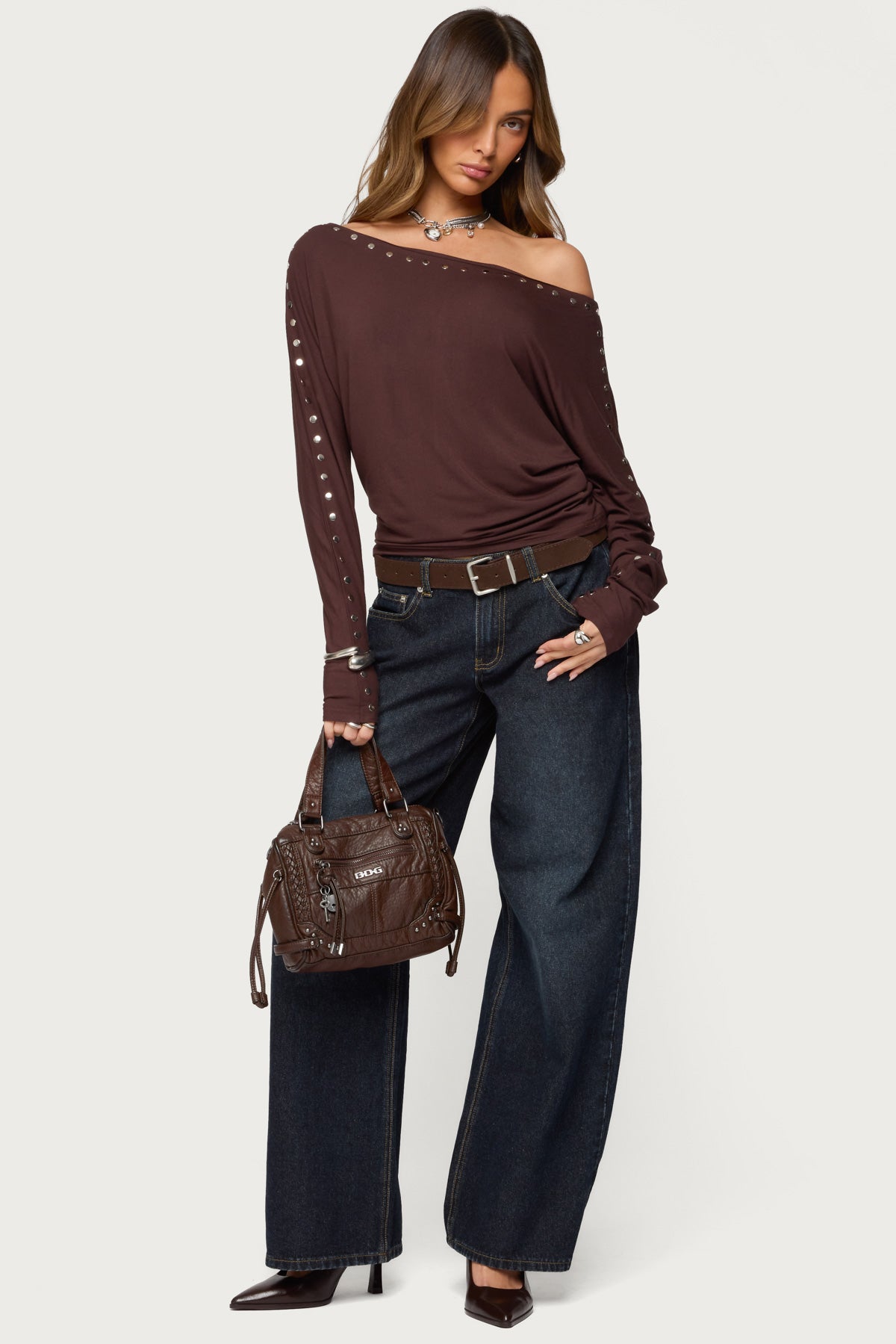 Paola Off Shoulder Stud Top-Milans Time