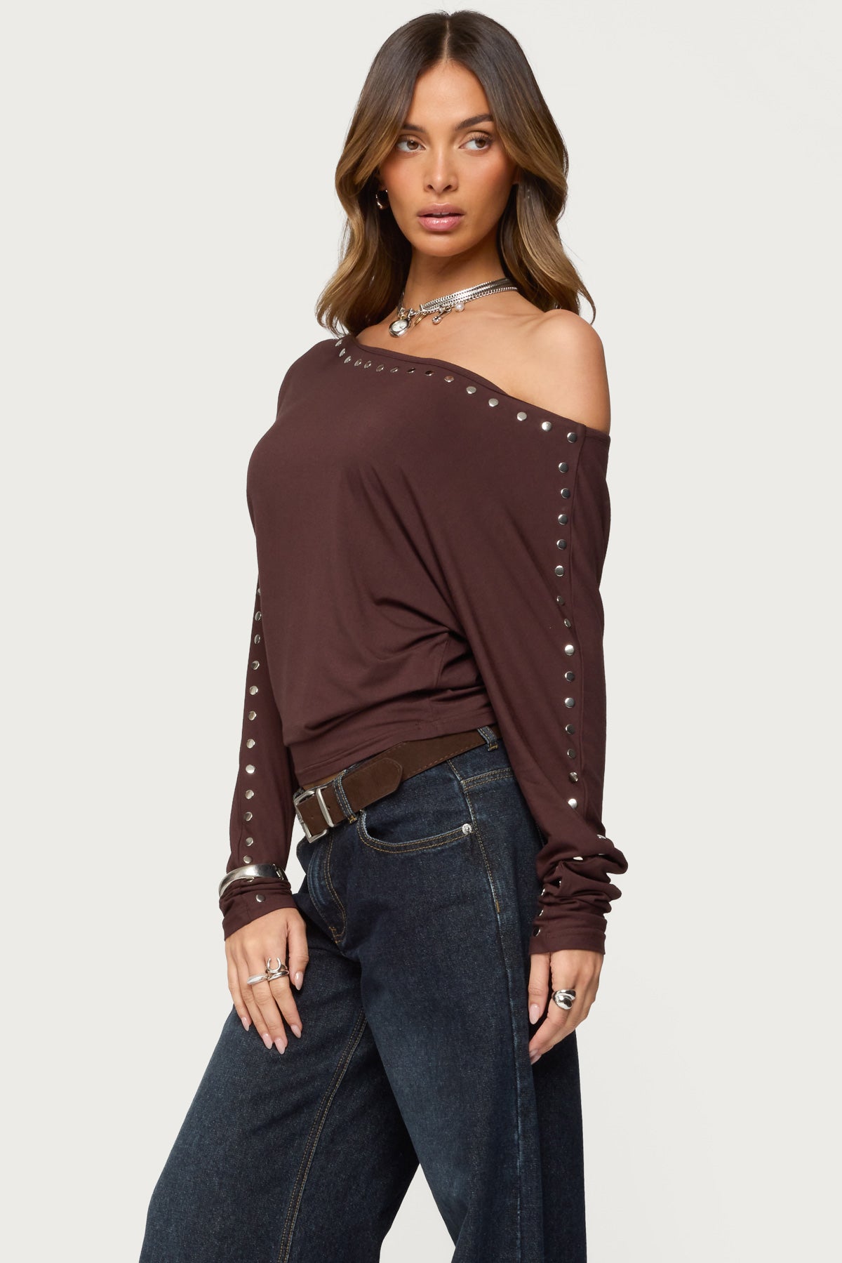 Paola Off Shoulder Stud Top-Milans Time